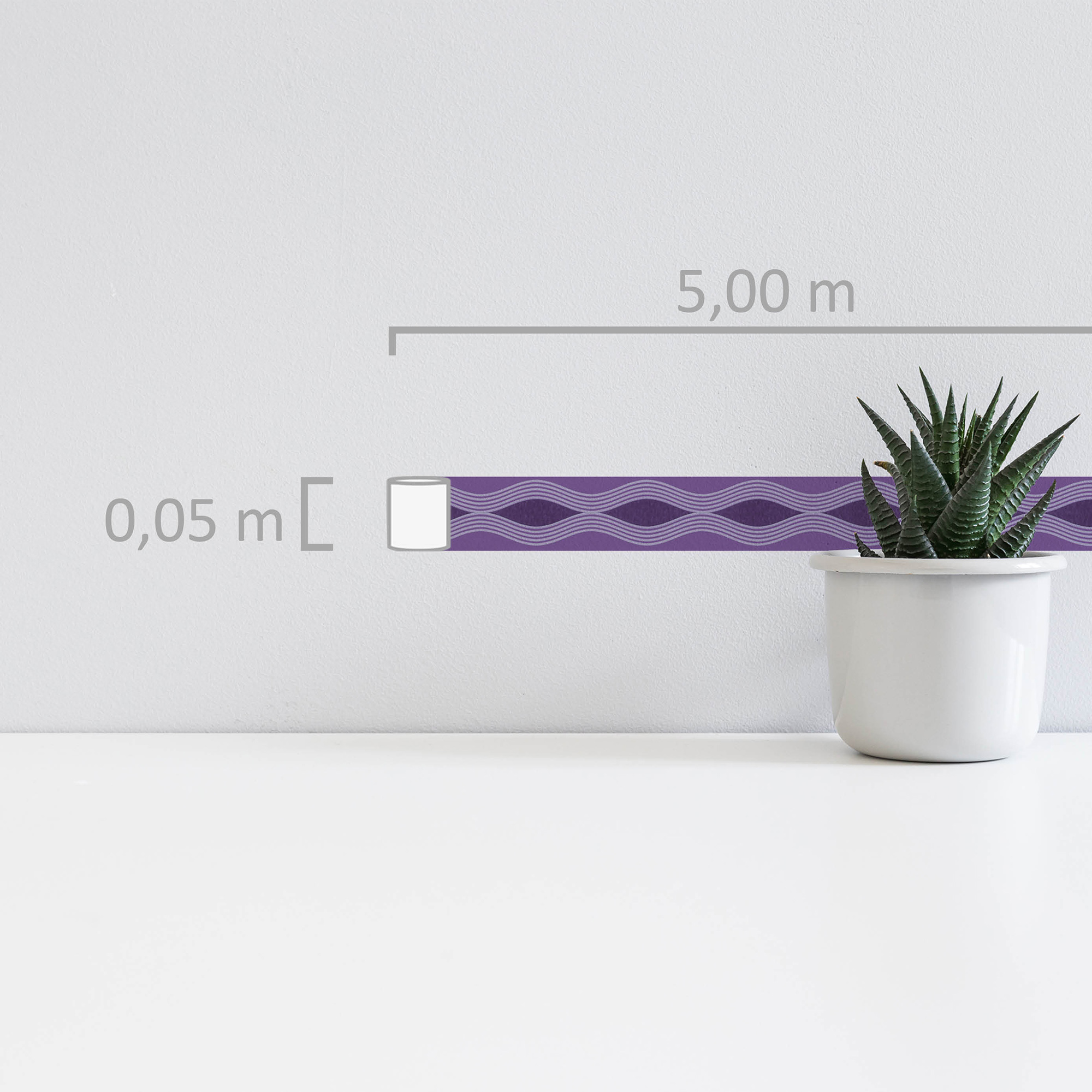 A.S. Création selbstklebende Bordüre, wellenmuster lila violett – moderne borte mit wellen-design A.S. Création selbstklebende Bordüre, wellenmuster lila violett – moderne borte mit wellen-design