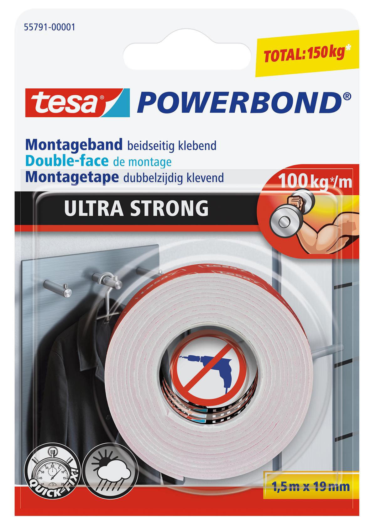 tesa_55791_LI406_pa_001 tesa Powerbond Montageband Ultra Strong, 1,5 m