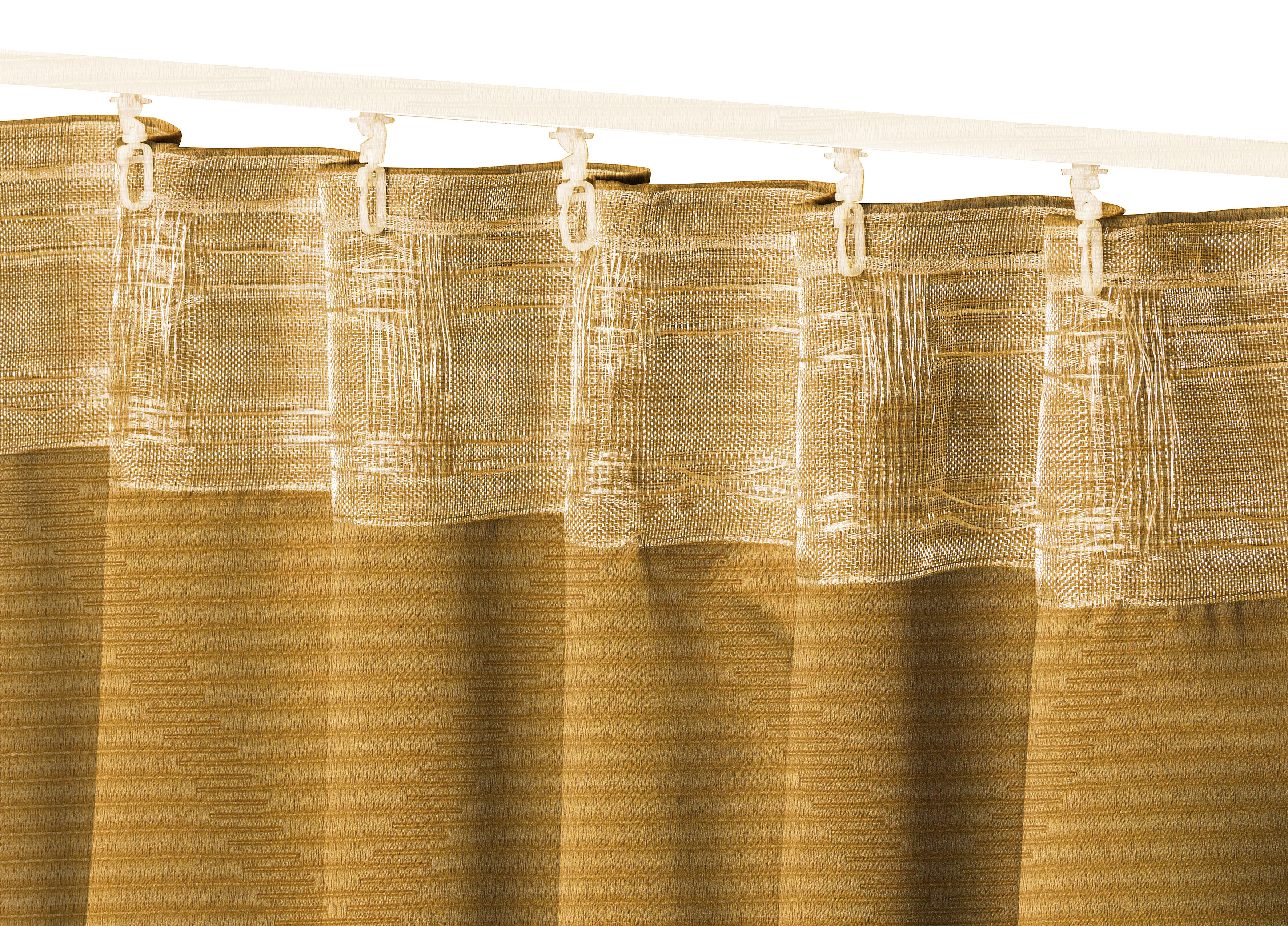 Elbersdrucke Jacquard-Vorhang Sunny 02, Gelb-Curry, 140 x 255 cm