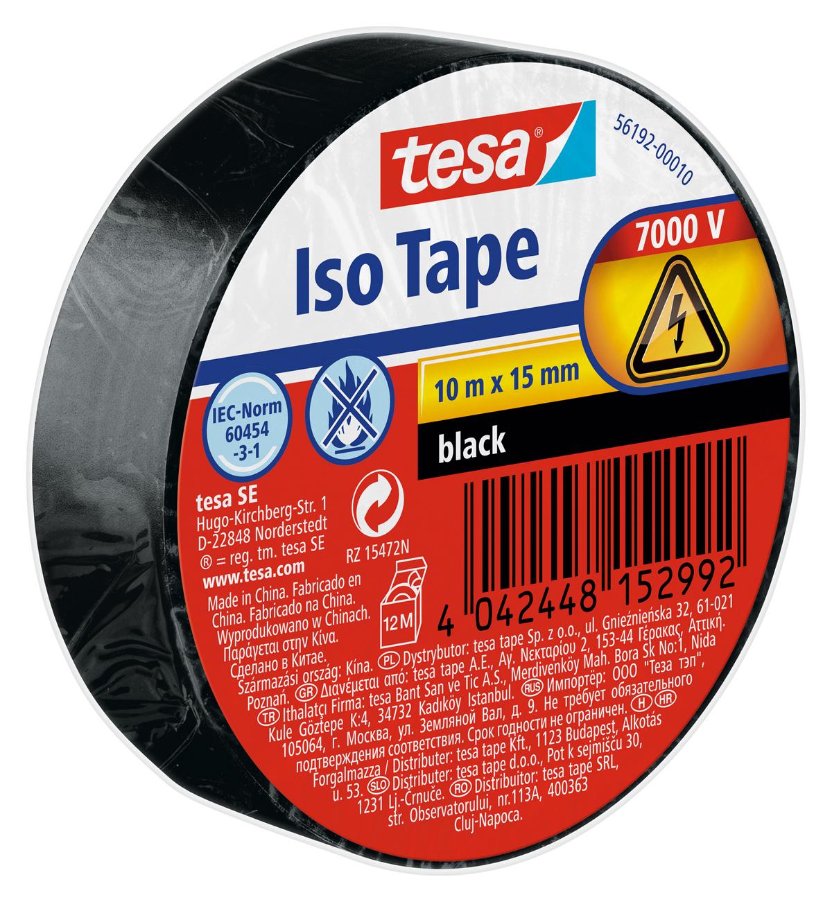 tesa_561920001022_LI444_left_pa tesa Isolierband, schwarz, 10 m
