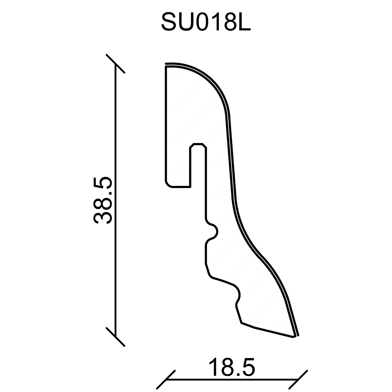 544007-Querschnitt Neuhofer Sockelleiste, Buche lackiert