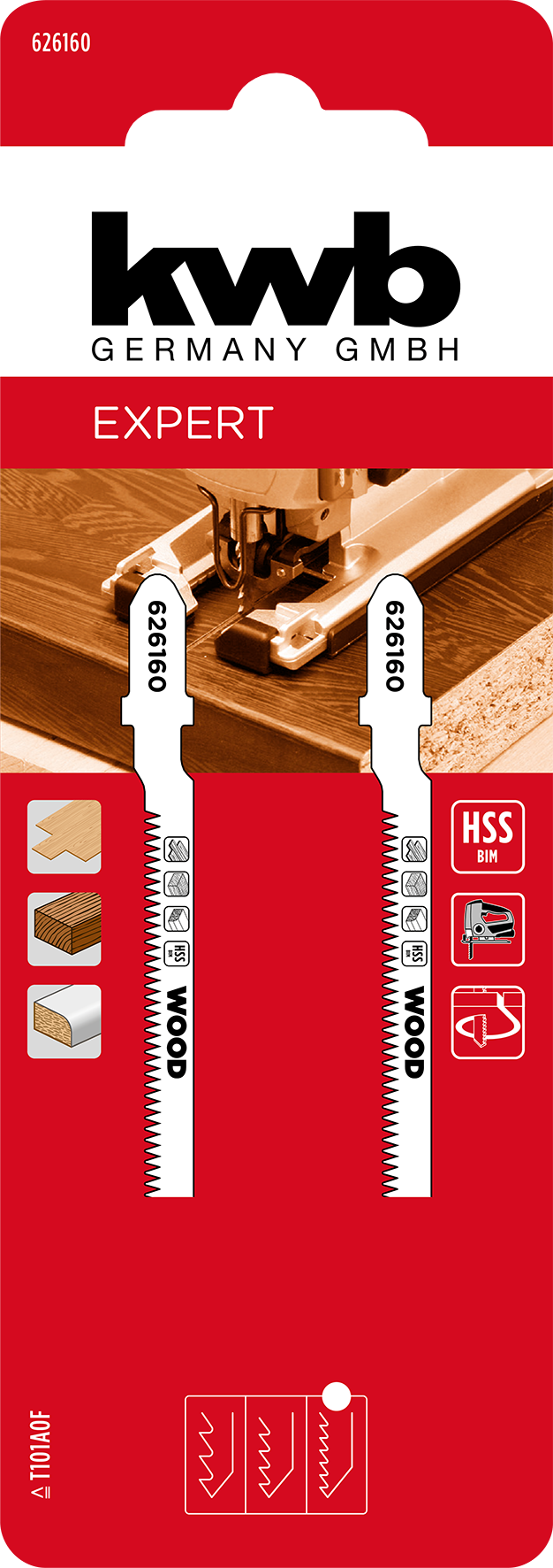 kwb HSS-BiM-Stichsägeblätter mit T-Schaft für Laminat und Hartholz, kurve, 82 mm kwb HSS-BiM-Stichsägeblätter mit T-Schaft für Laminat und Hartholz, kurve, 82 mm