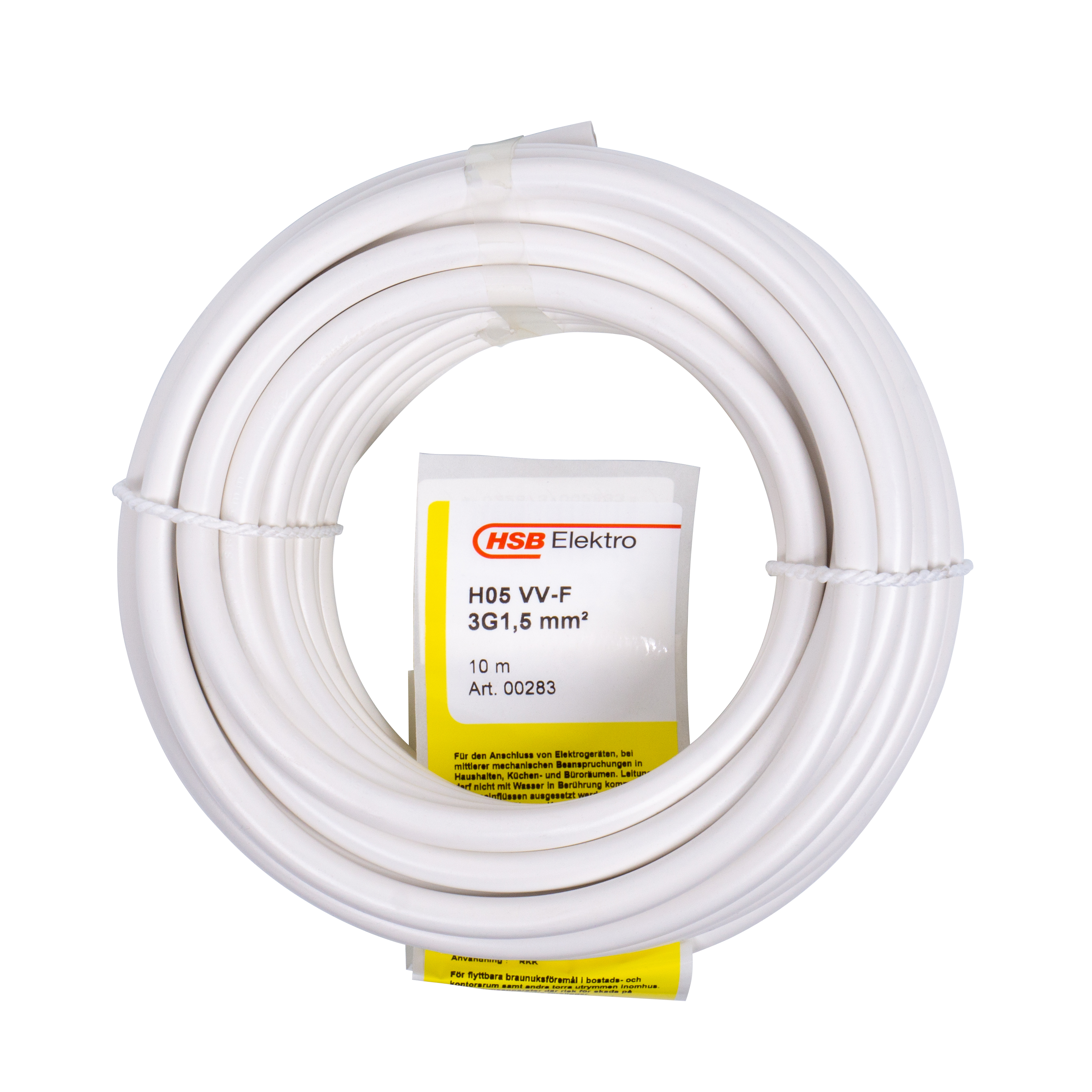 370404g81l60LNBDxa5 HSB Schlauchleitung H05VV-F 3G1,5mm², 10m, weiß