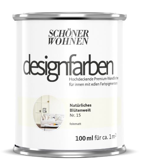 Schöner Wohnen Designfarbe, natürliches blütenweiß, 100 ml