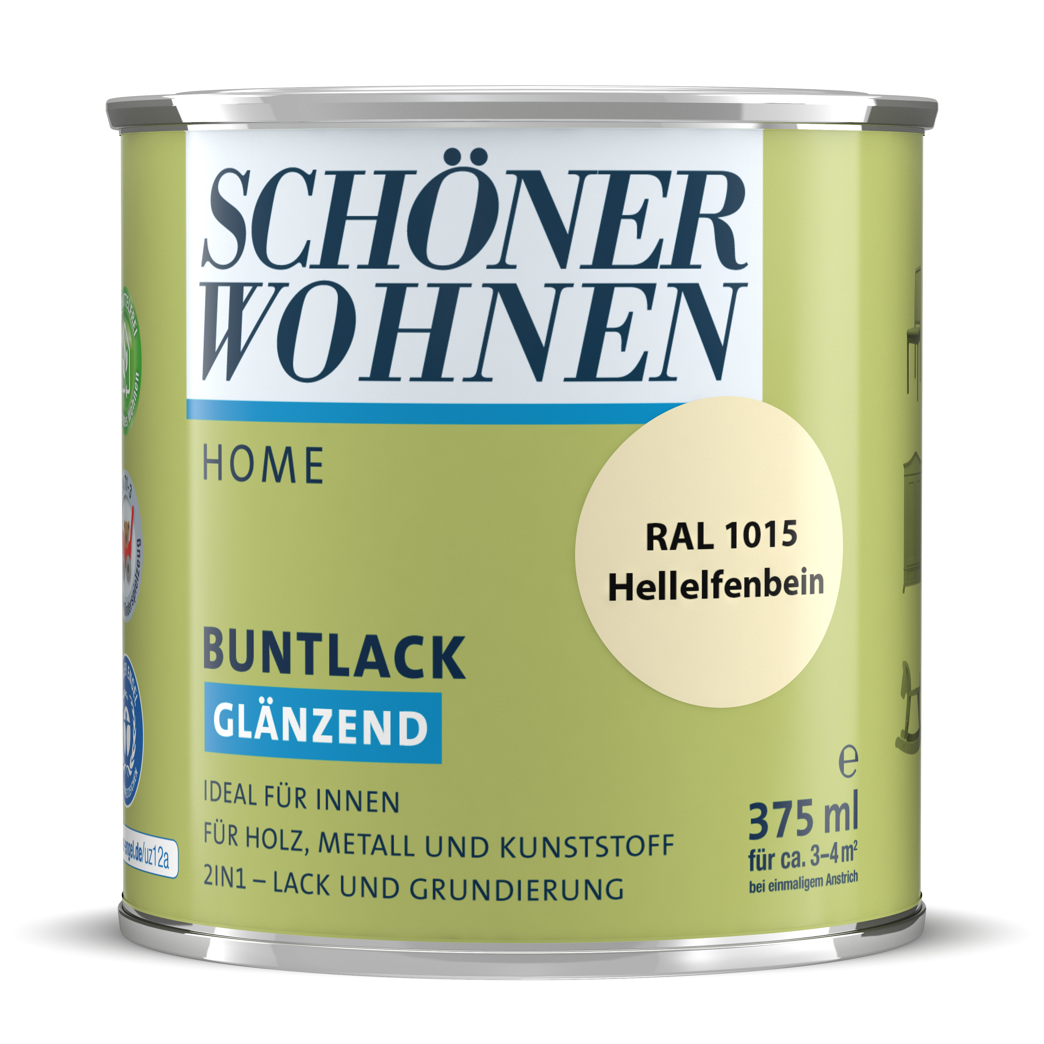 SW_2448-0375-1015 Schöner Wohnen Home Buntlack, glänzend, hellelfenbein