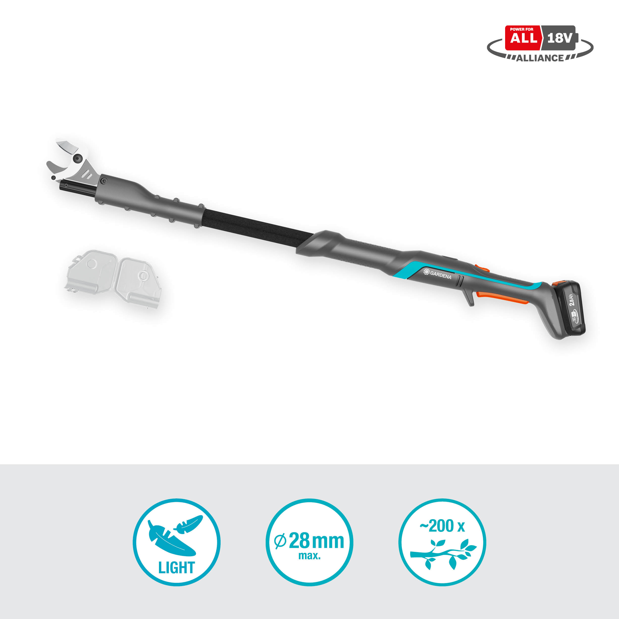 Gardena Akku-Baumschere EasyCut 110/18V P4A Ready-To-Use Set Gardena Akku-Baumschere EasyCut 110/18V P4A Ready-To-Use Set