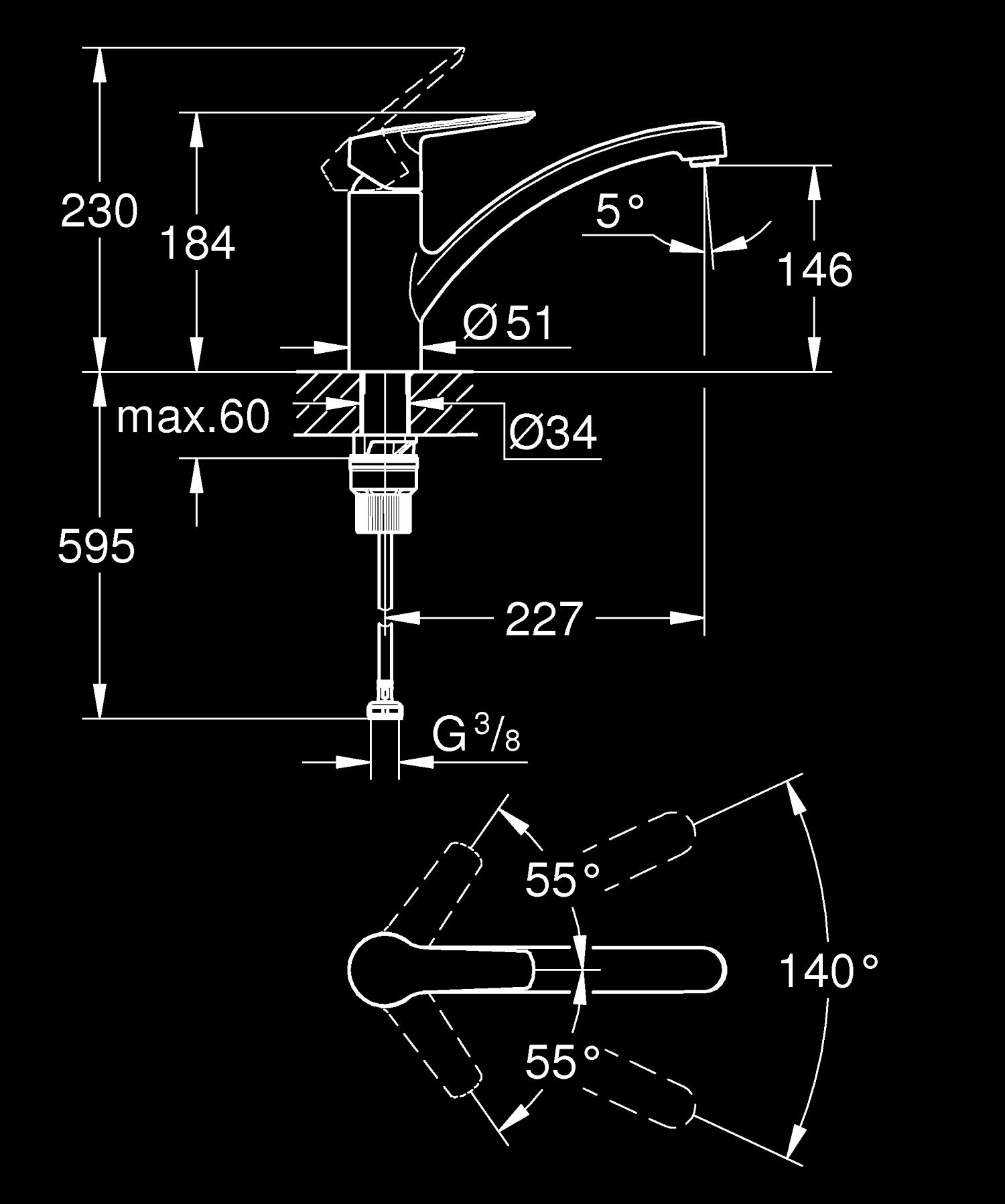 Grohe Start Einhand-Spültischbatterie, 1/2" Grohe Start Einhand-Spültischbatterie, 1/2"
