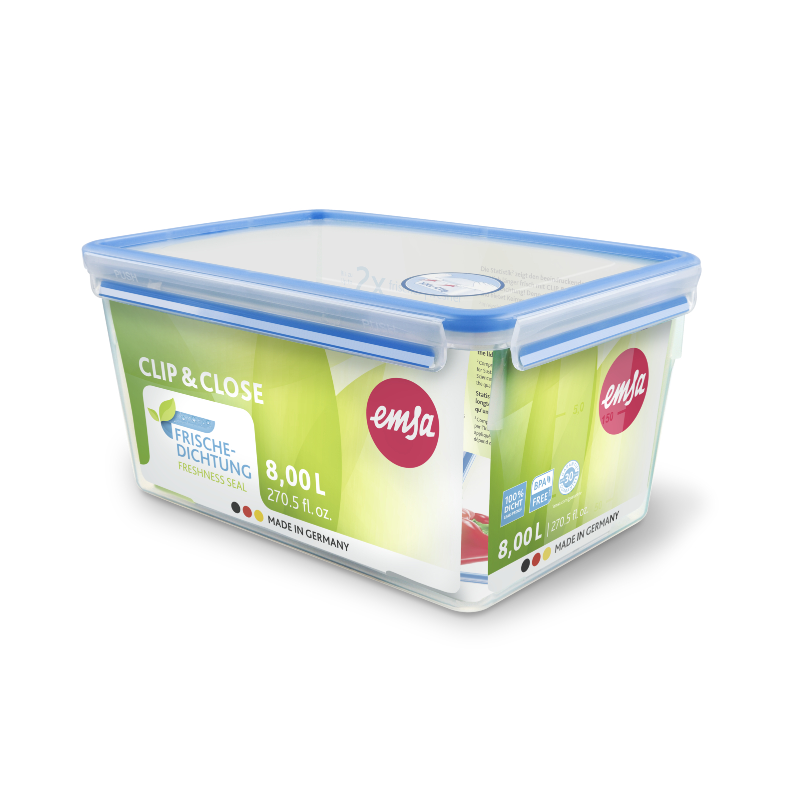 EMSA Clip & Close Frischhaltedose 8 L, rechteckig EMSA Clip & Close Frischhaltedose 8 L, rechteckig