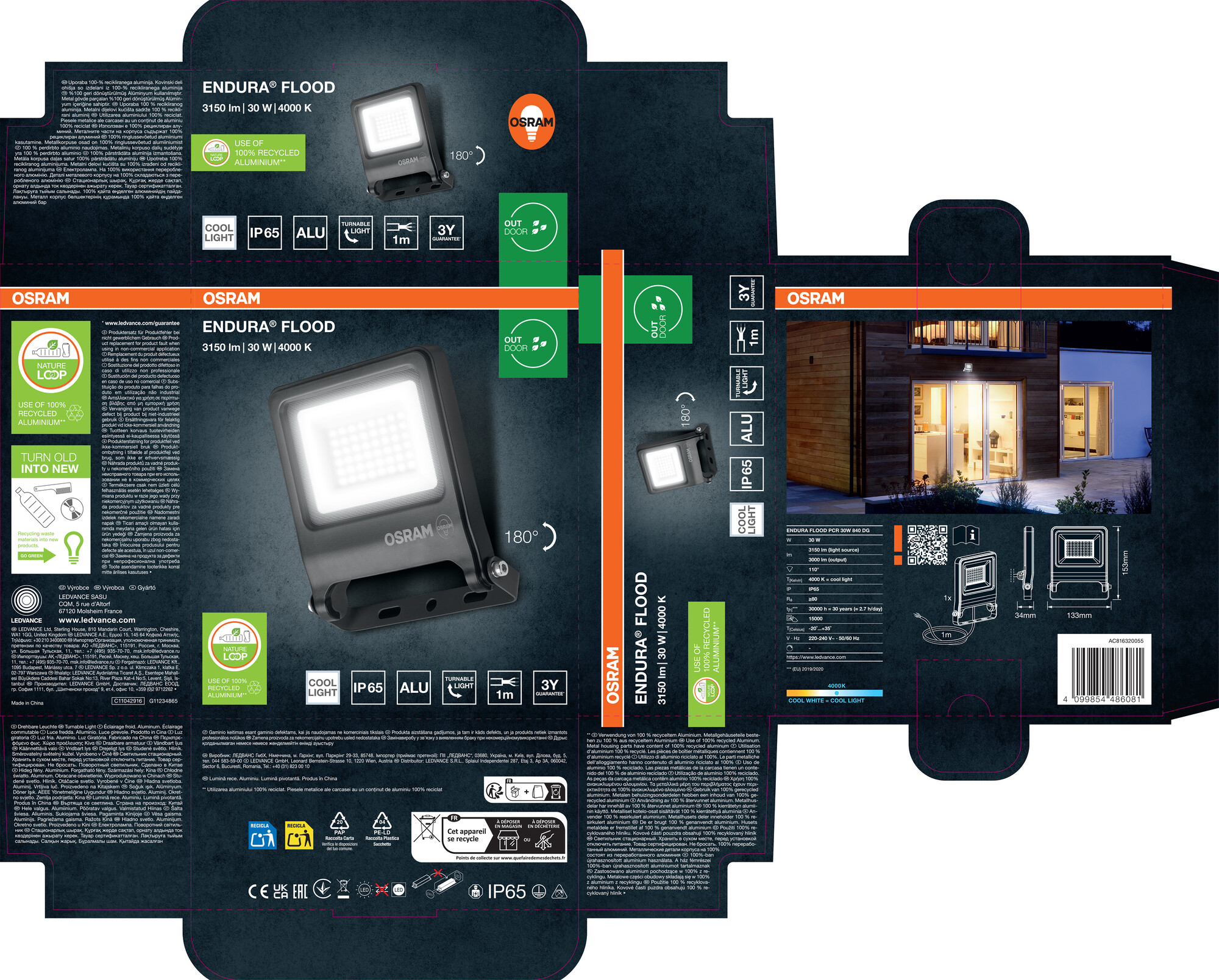 Osram LED Strahler Endura, 30W, Kaltweiß