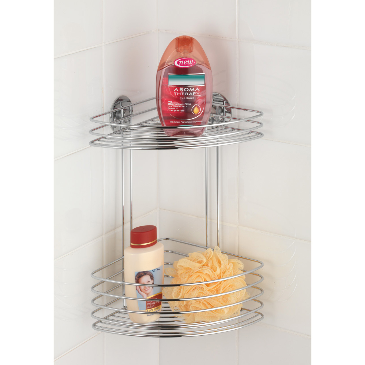 468097-Turbo-Loc-Eckablage-2-Etagen_AMBI_01 WENKO TURBO-LOC ECKABLAGE 2 ETAGEN