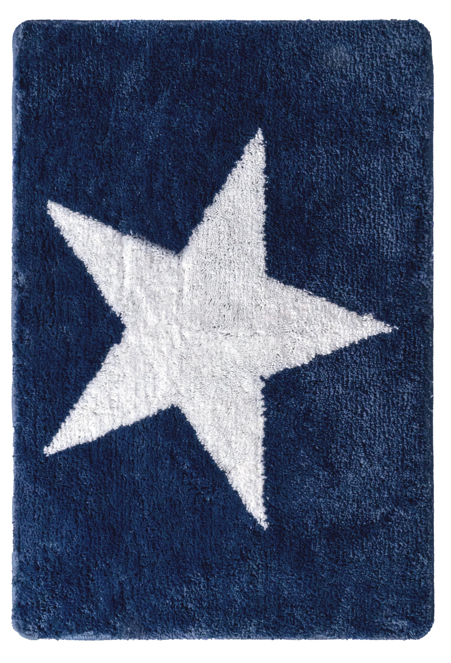 737154-1   TEPPICH 60X90 CM STAR BLAU-WEIß