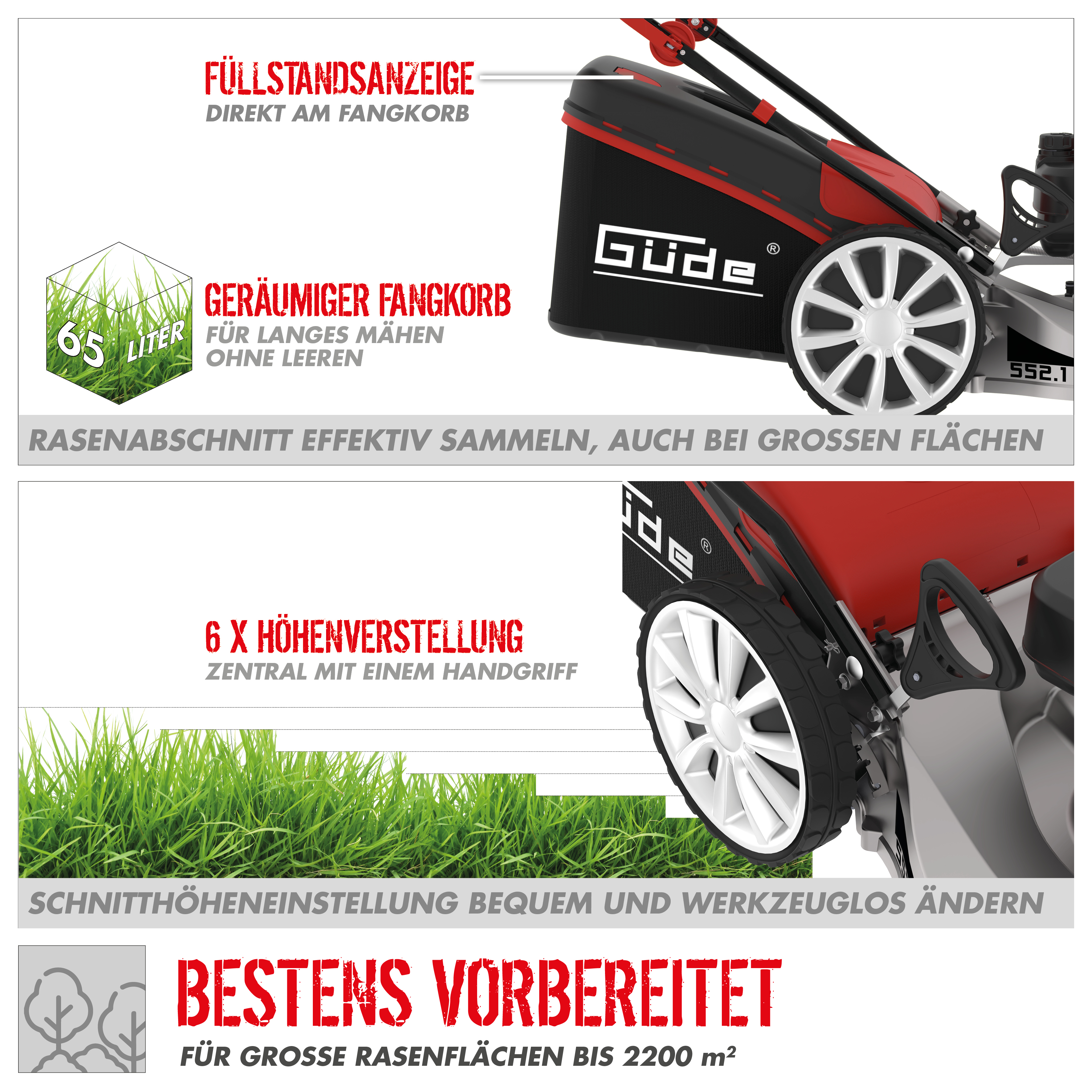 Güde Rasenmäher BIG WHEELER 553.1 R ALU