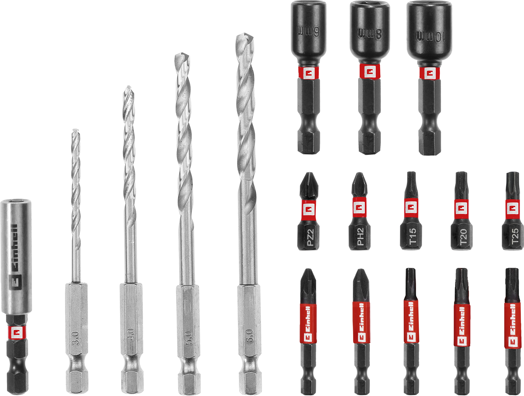 Einhell Impact-Bit-Set mit Metallbohrern, S-CASE, 18-tlg.