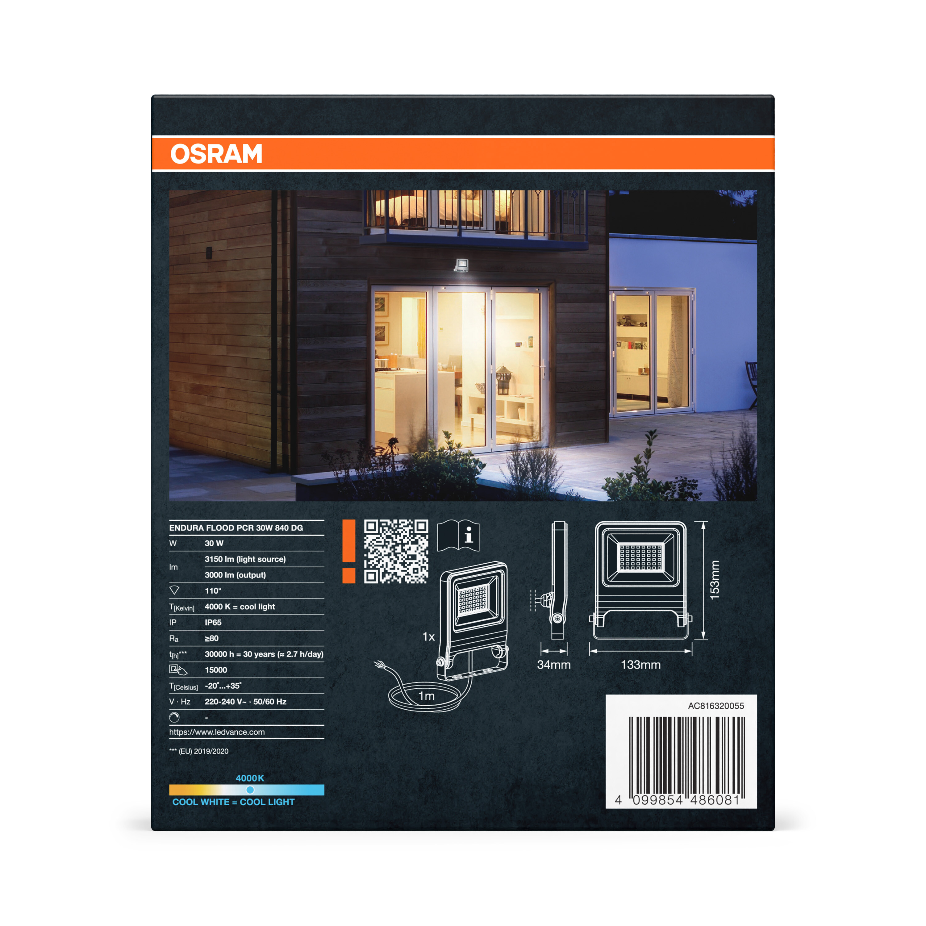 Osram LED Strahler Endura, 30W, Kaltweiß