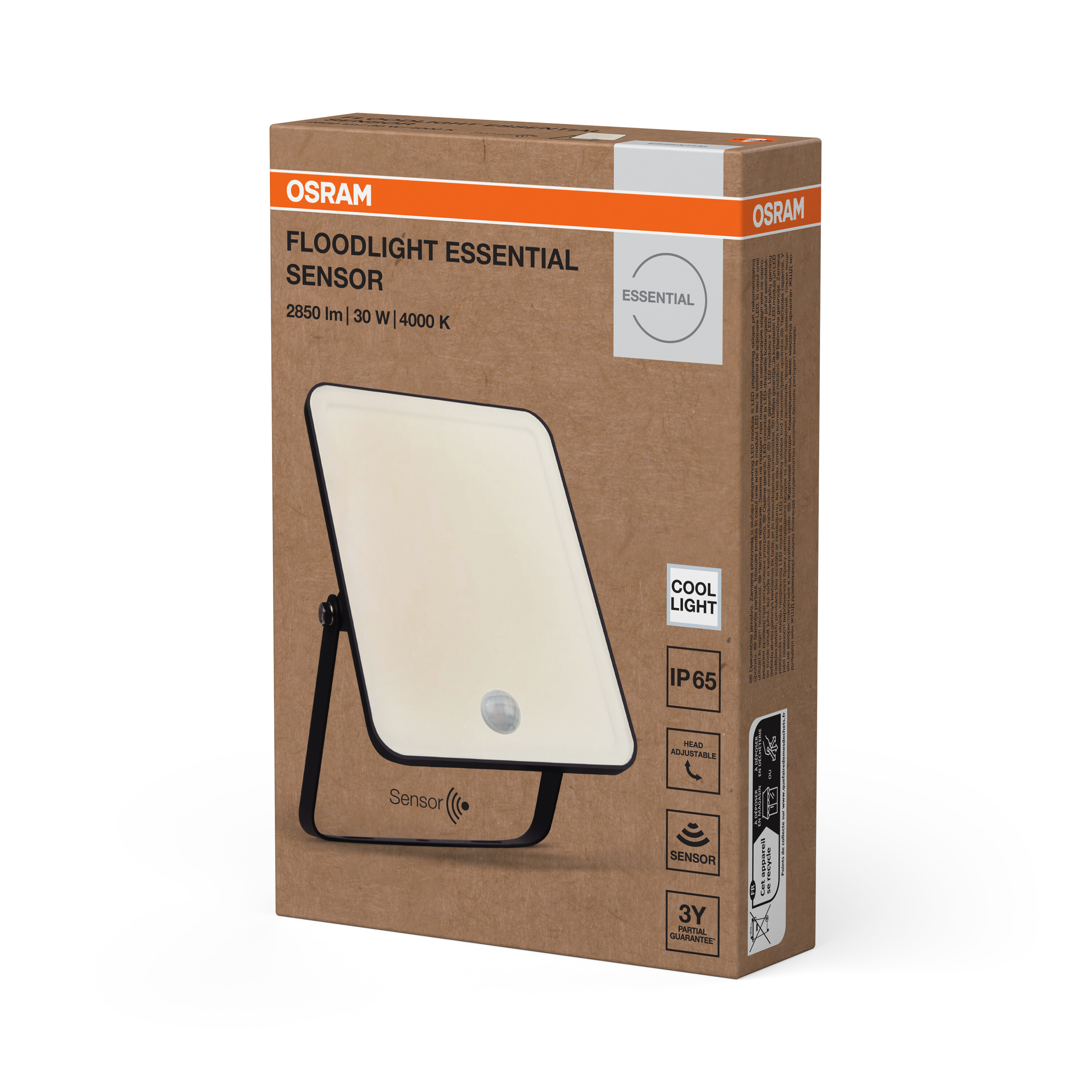 Osram Fluchtlicht Essential Sensor, 30W, schwarz