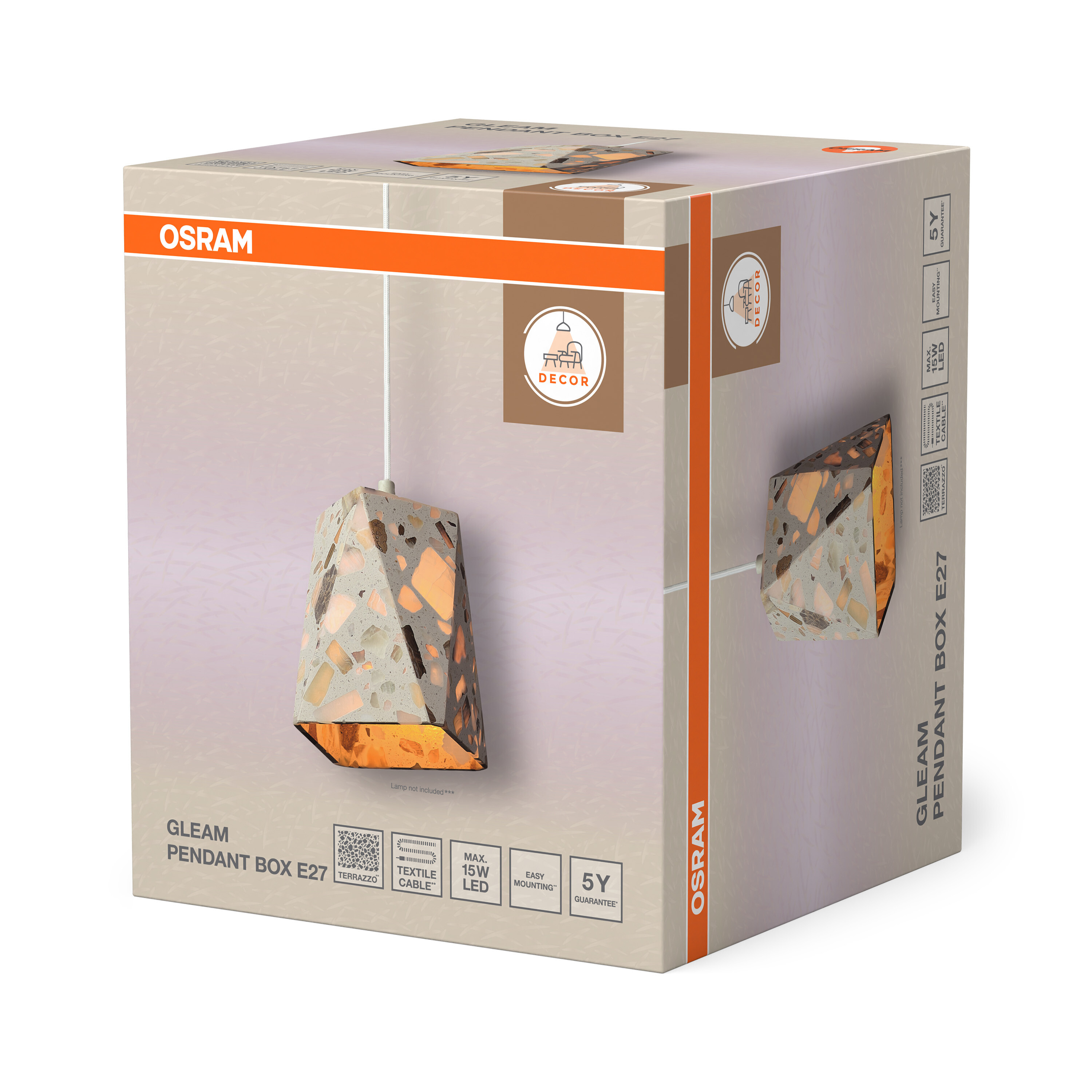 Osram DECOR Gleam Pendelleuchte Box, E27, weiß