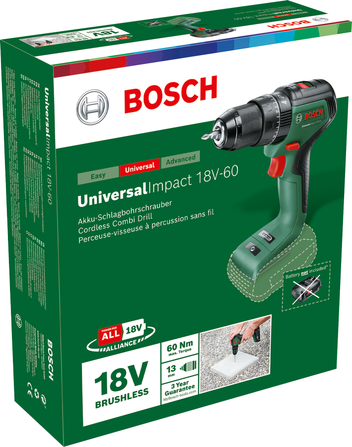 Bosch Akku-Schlagbohrschrauber UniversalImpact 18V-60, Solo Bosch Akku-Schlagbohrschrauber UniversalImpact 18V-60, Solo
