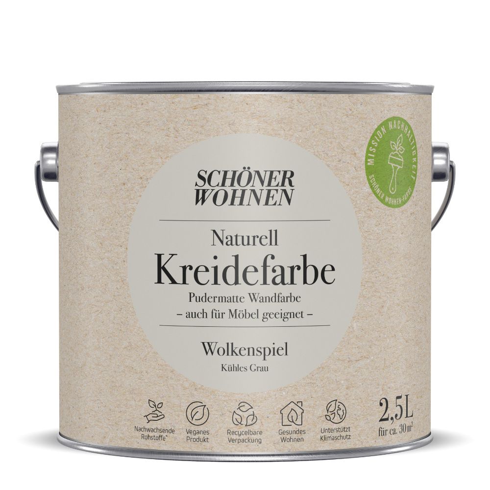 Schöner Wohnen Naturell Kreidefarbe, wolkenspiel, 2,5L Schöner Wohnen Naturell Kreidefarbe, wolkenspiel, 2,5L