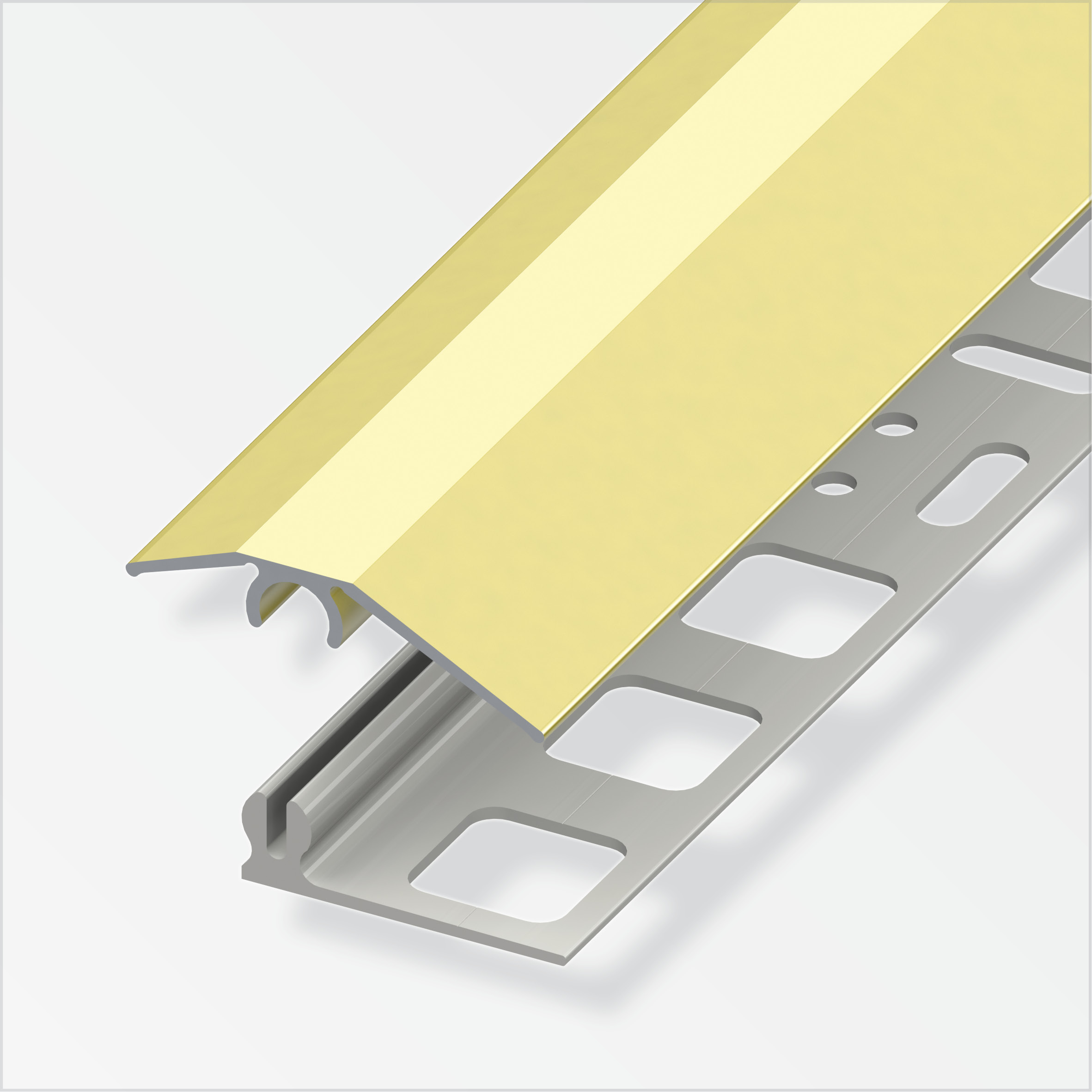 635653_Niveauausgleichs-Profil Alfer clipstech®-mini-Komplett-Set, 31 mm, messing