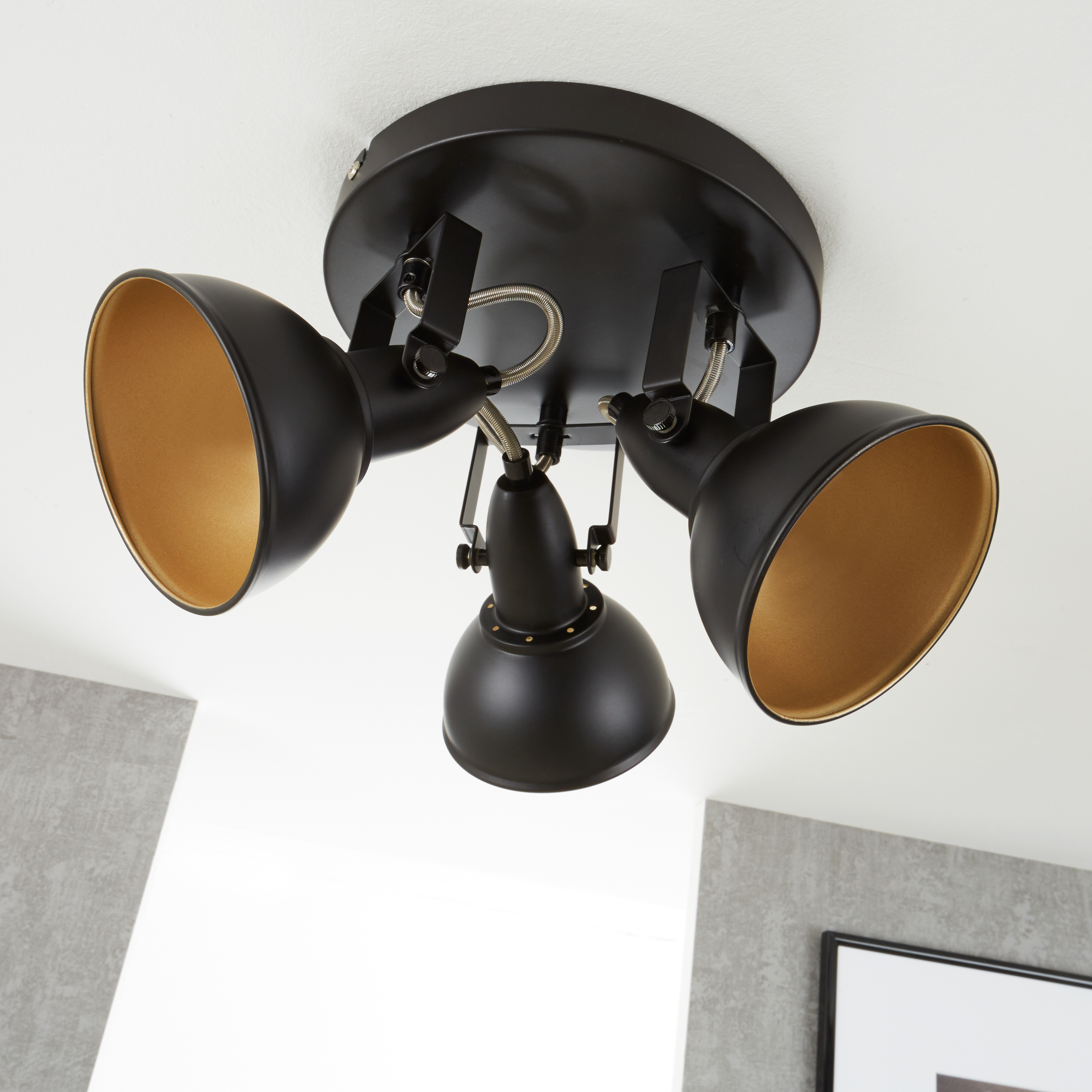 172772-7 BRILONER RONDELL 3XE14 SCHWARZ-GOLD BEWEGLICH D:21CM