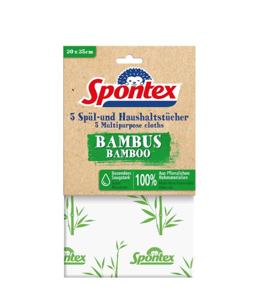 Spontex Spül- & Haushaltstücher Bambus, 5er