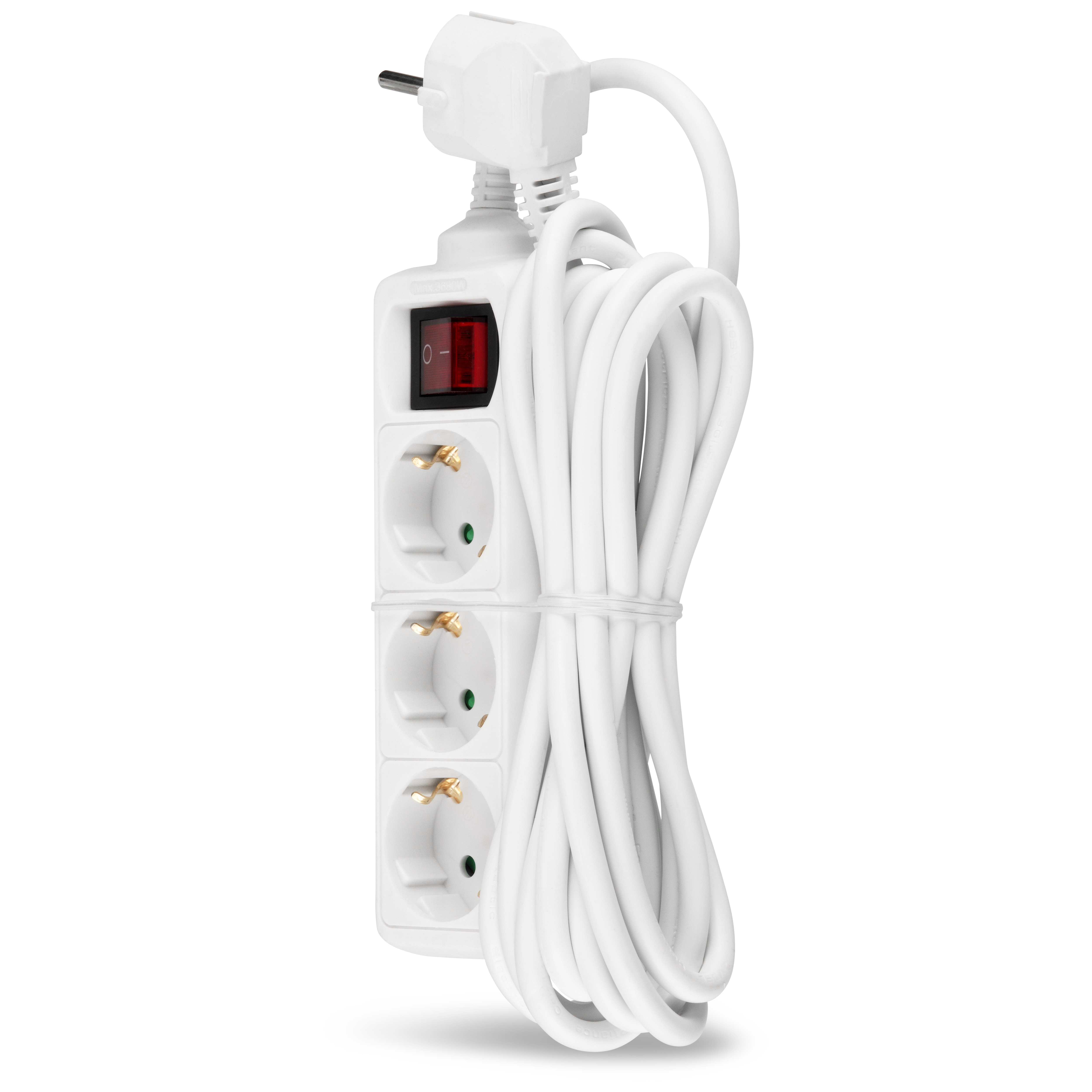 REV Steckdosenleiste 3-fach Schalter 3 m, Berührungsschutz, weiß