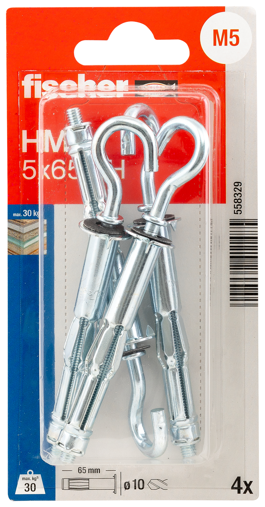 fischer Hohlraum-Metalldübel HM 5x65 RH K (4) fischer Hohlraum-Metalldübel HM 5x65 RH K (4)
