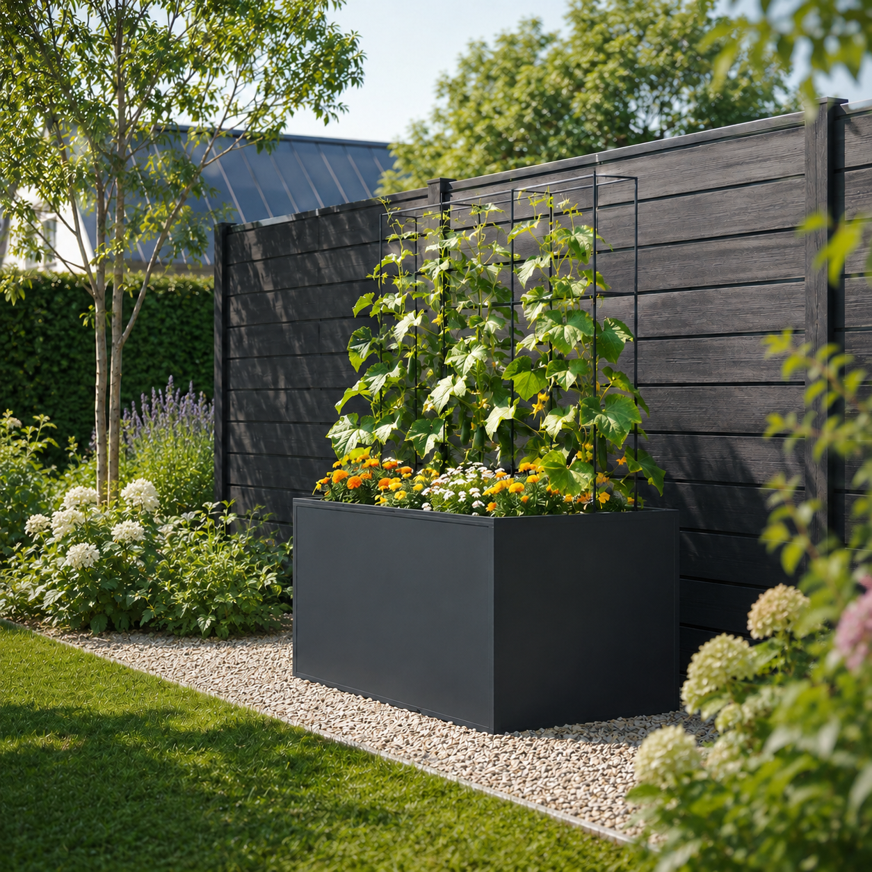 KGT Aluminium-Hochbeet 130, Profilsystem "anthrazit-grau"