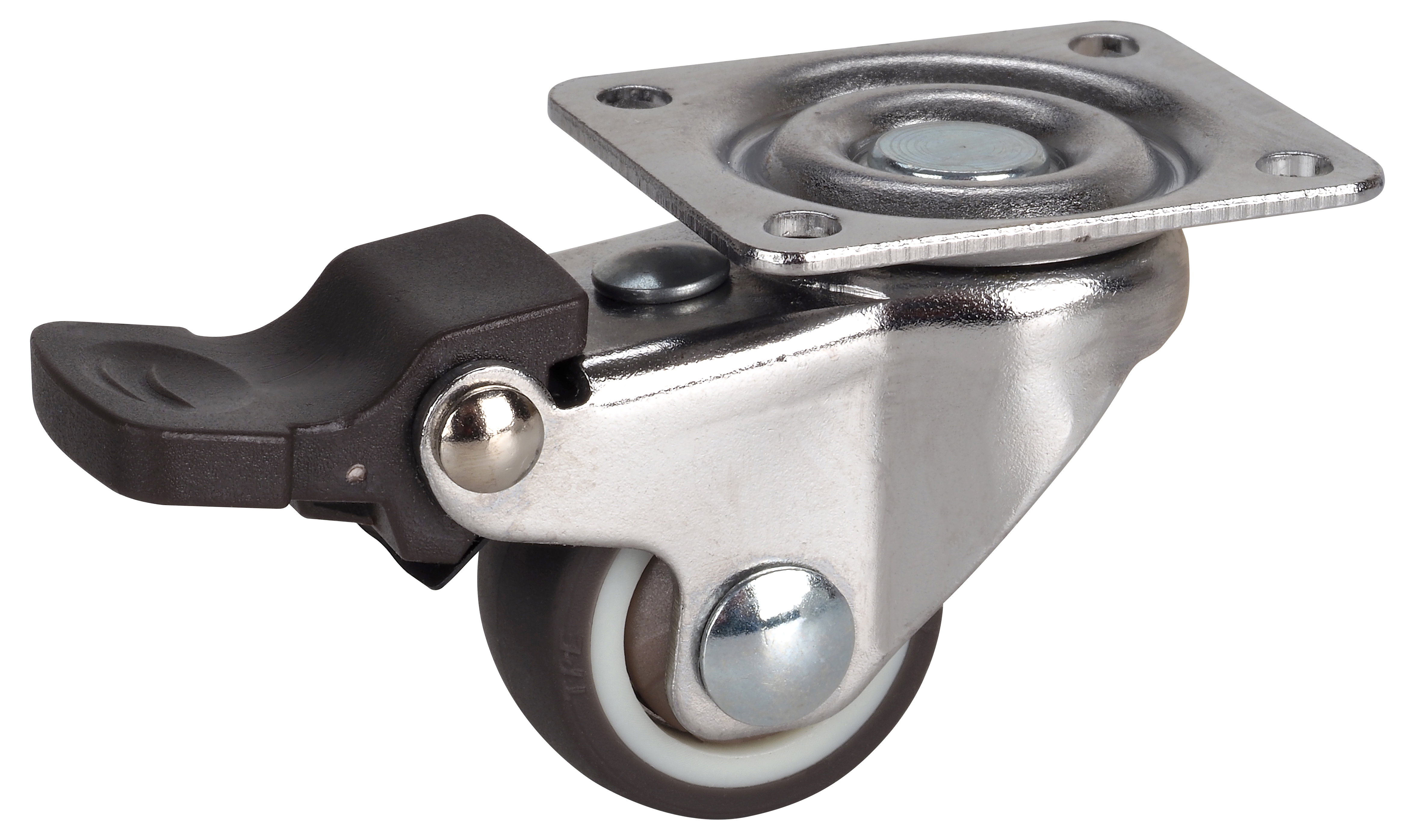 Dörner + Helmer Möbel-Lenkrolle mit  TPE-Lauffläche und Design-Fadenschutz