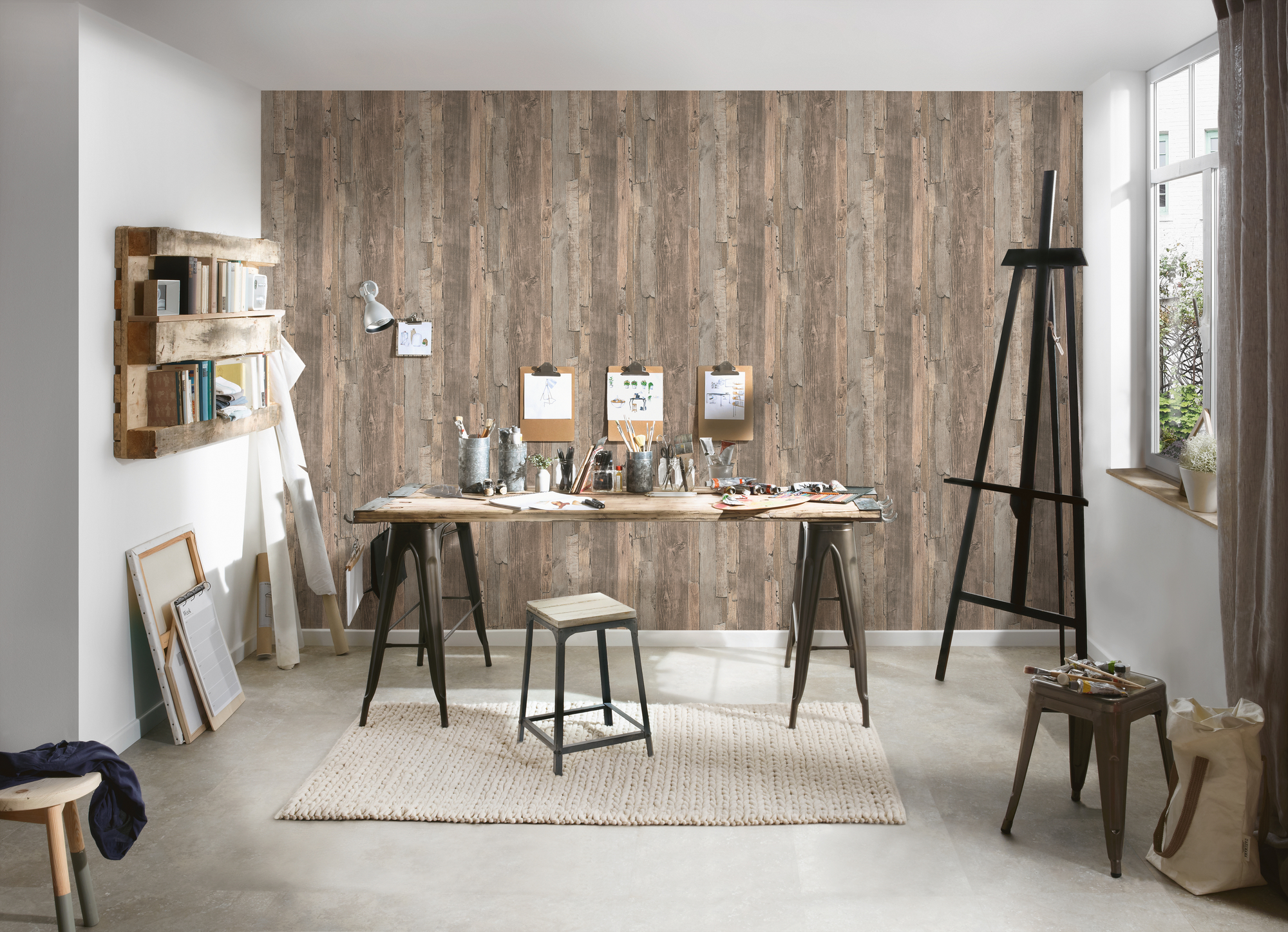 A.S. Création Vliestapete, holzoptik grau braun – vintage tapete im holzlatten design