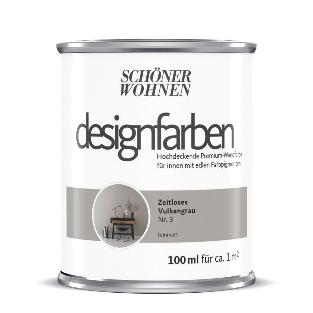 Schöner Wohnen Designfarbe, zeitloses vulkangrau, 100 ml