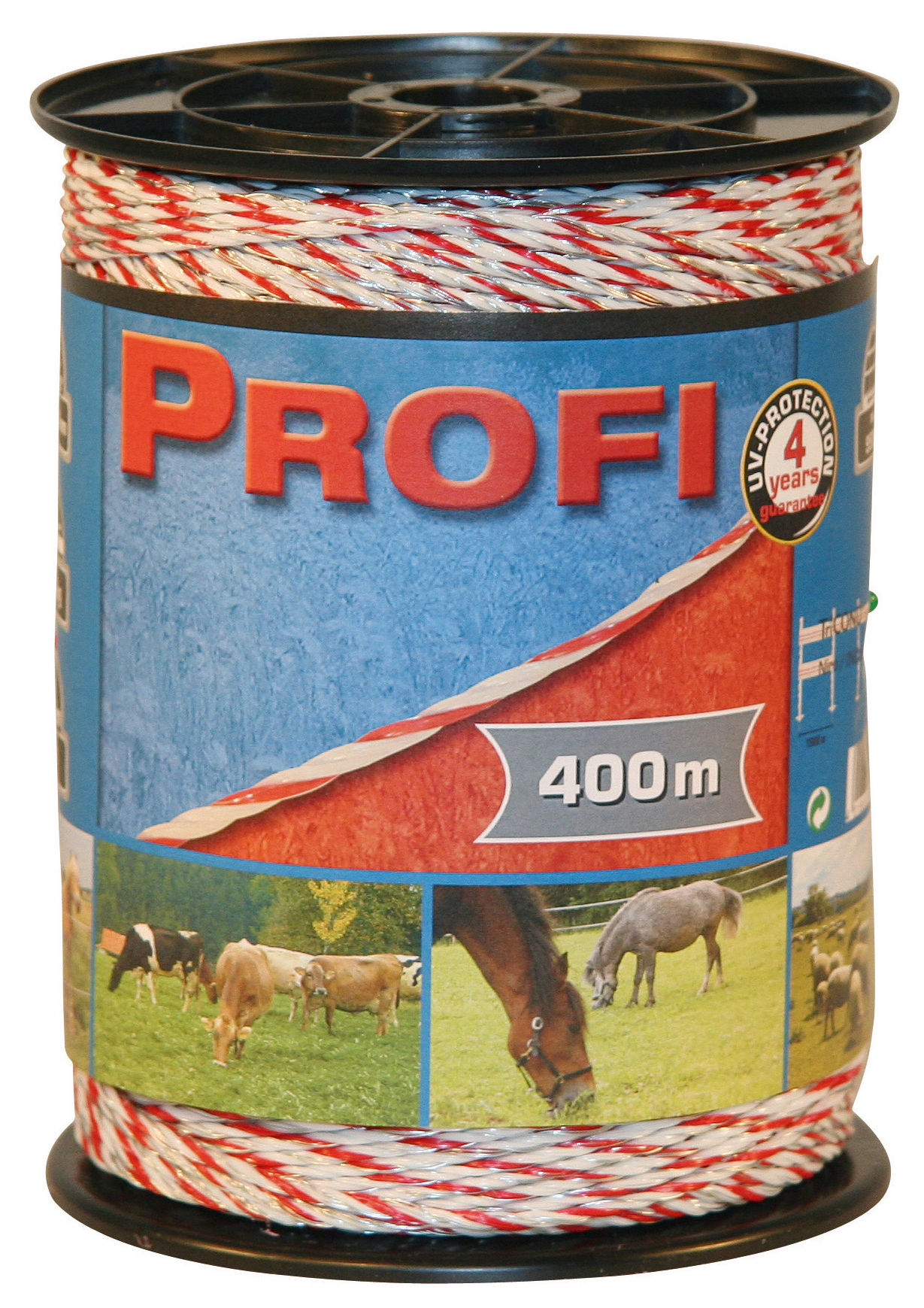 Kerbl AKO Profi Weidezaunlitze 9x0,25 TriC, 400m, weiß/rot Kerbl AKO Profi Weidezaunlitze 9x0,25 TriC, 400m, weiß/rot