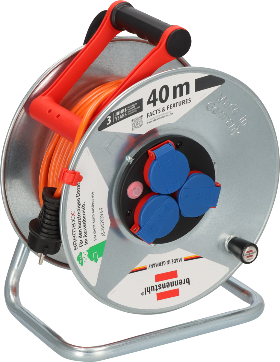 Brennenstuhl Garant S IP44 Kabeltrommel, 40 m Kabel in orange