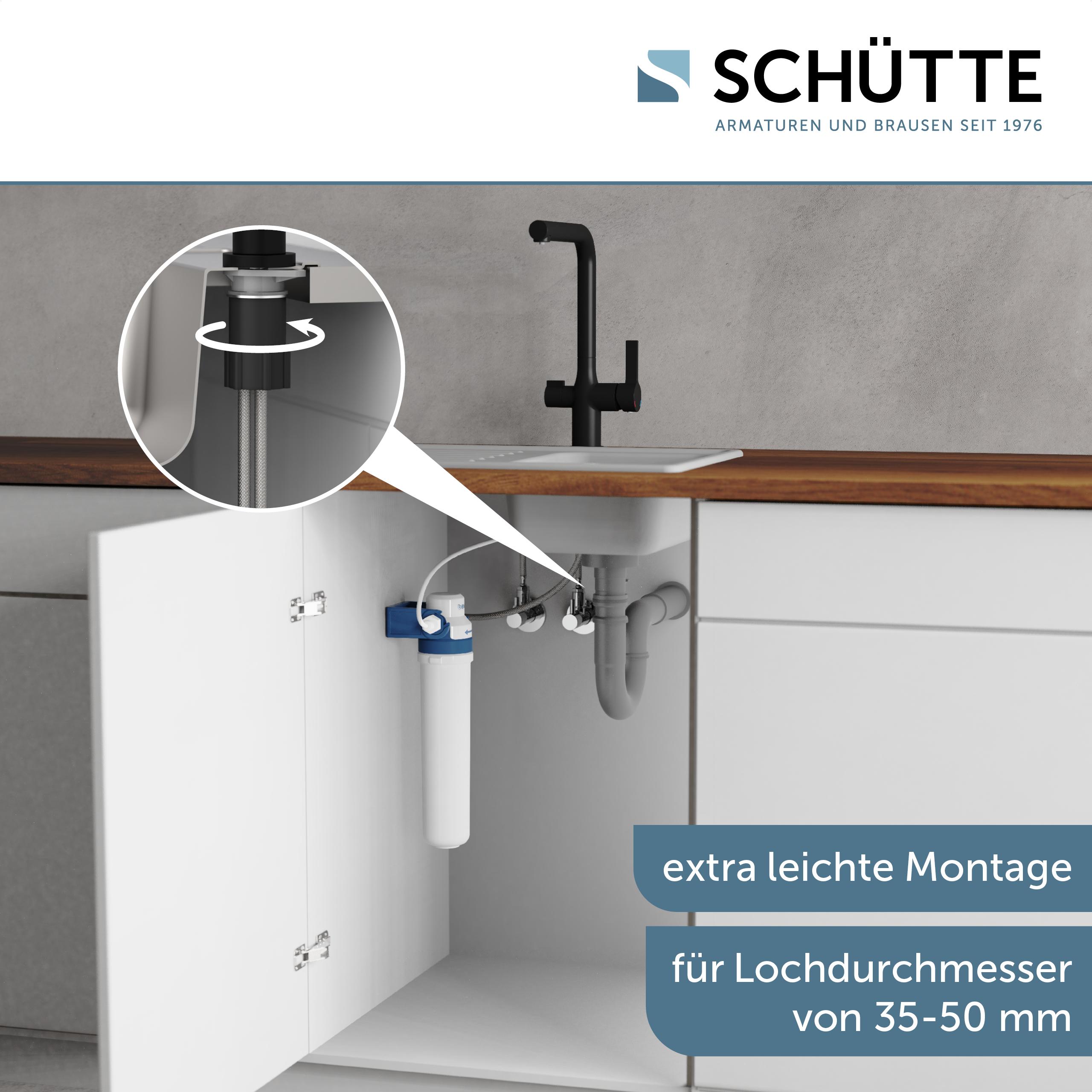 Schütte Trinkwasser-Spültischarmatur AQUASTAR PRO, Schwarz matt, mit Filtersystem