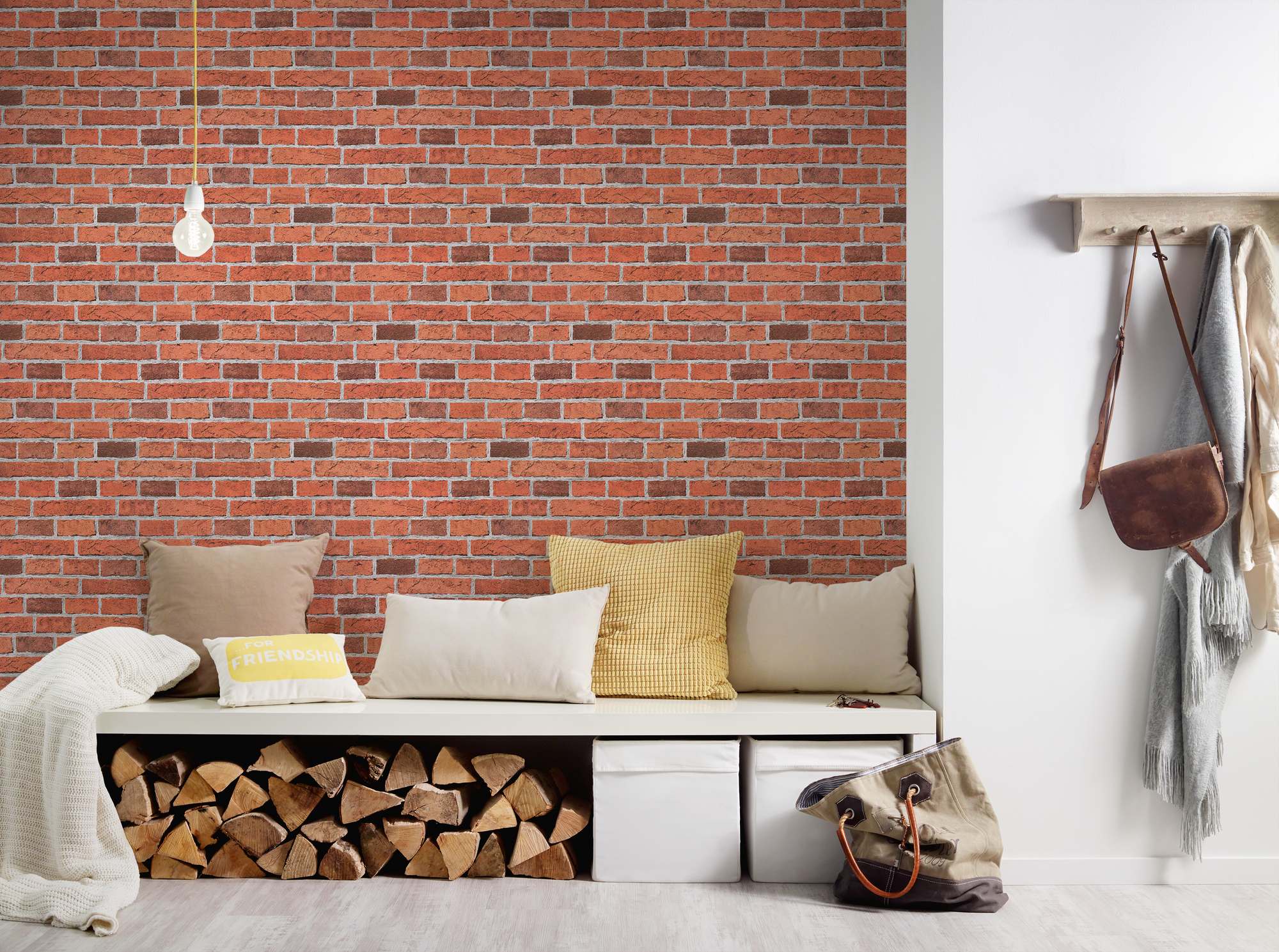 A.S. Création Vliestapete, backsteinoptik ziegelrot grau – realistische ziegelwand im loft-stil