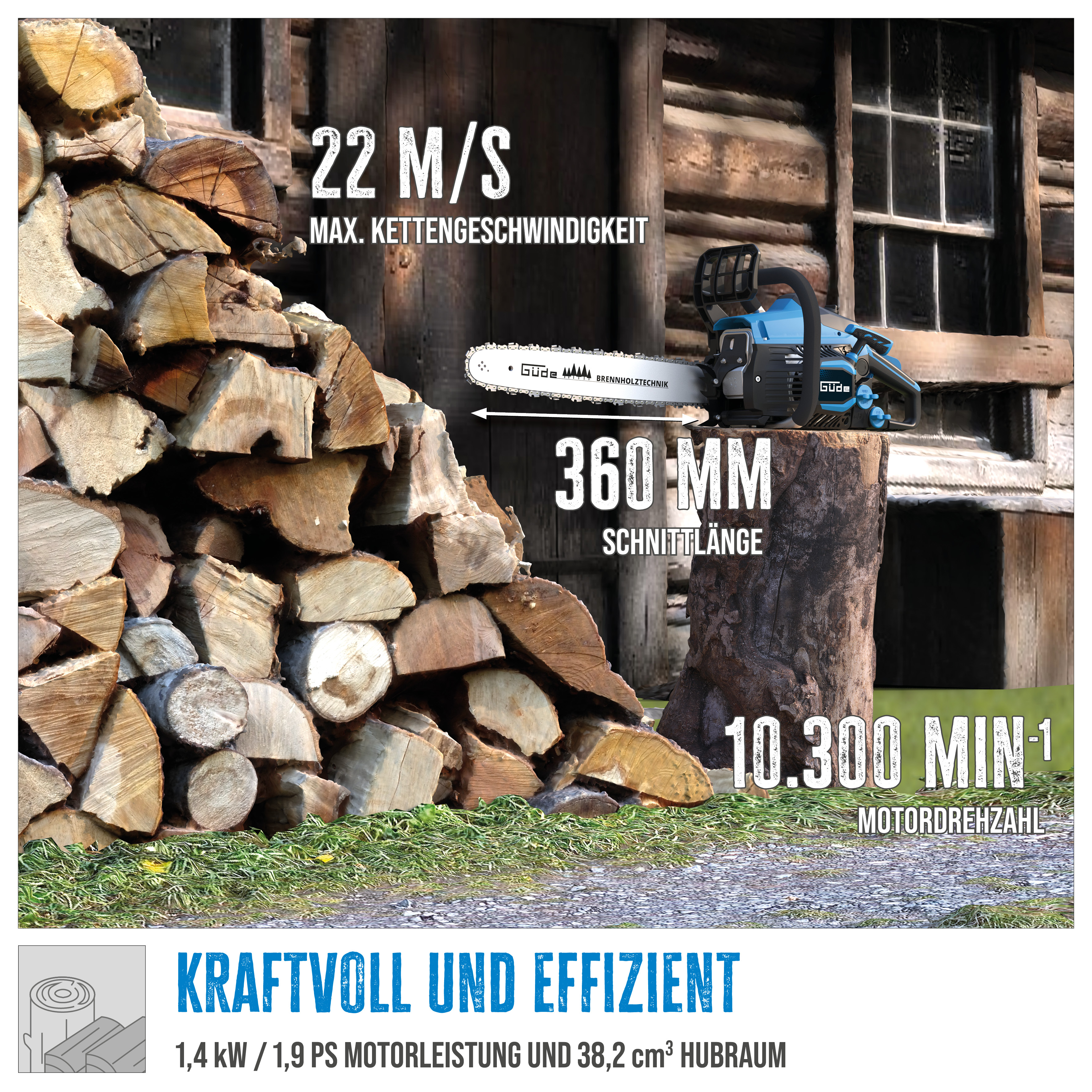 Güde Benzin-Kettensäge KS 400-38 Güde Benzin-Kettensäge KS 400-38