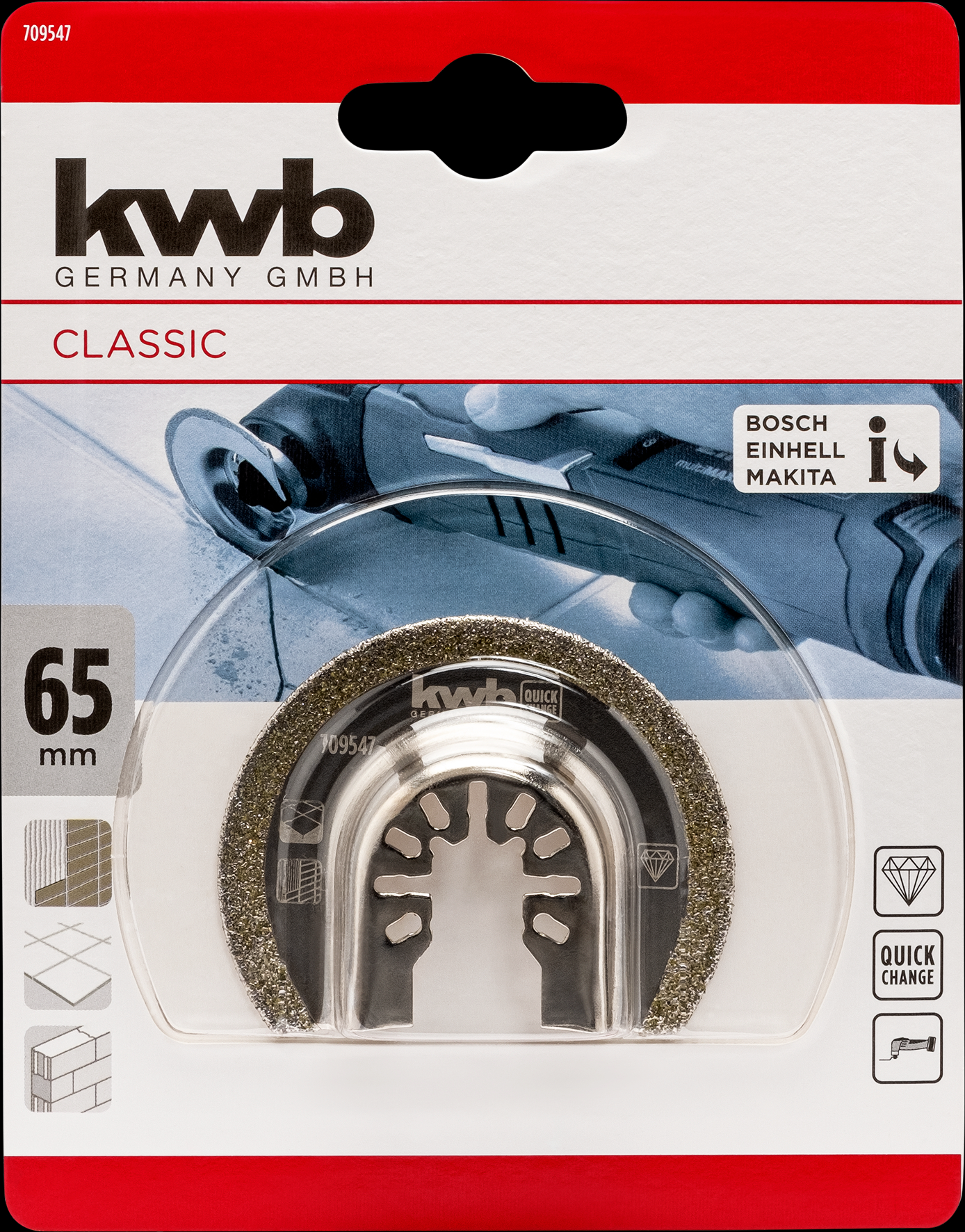 kwb Diamant-Sägeblatt, halbrund, 65 mm