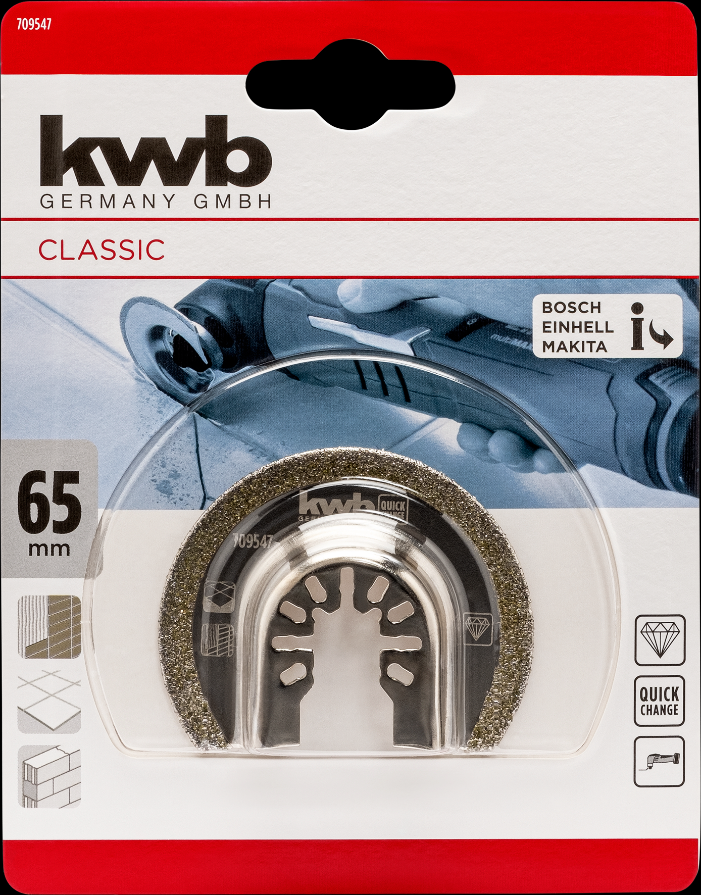 kwb Diamant-Sägeblatt, halbrund, 65 mm kwb Diamant-Sägeblatt, halbrund, 65 mm