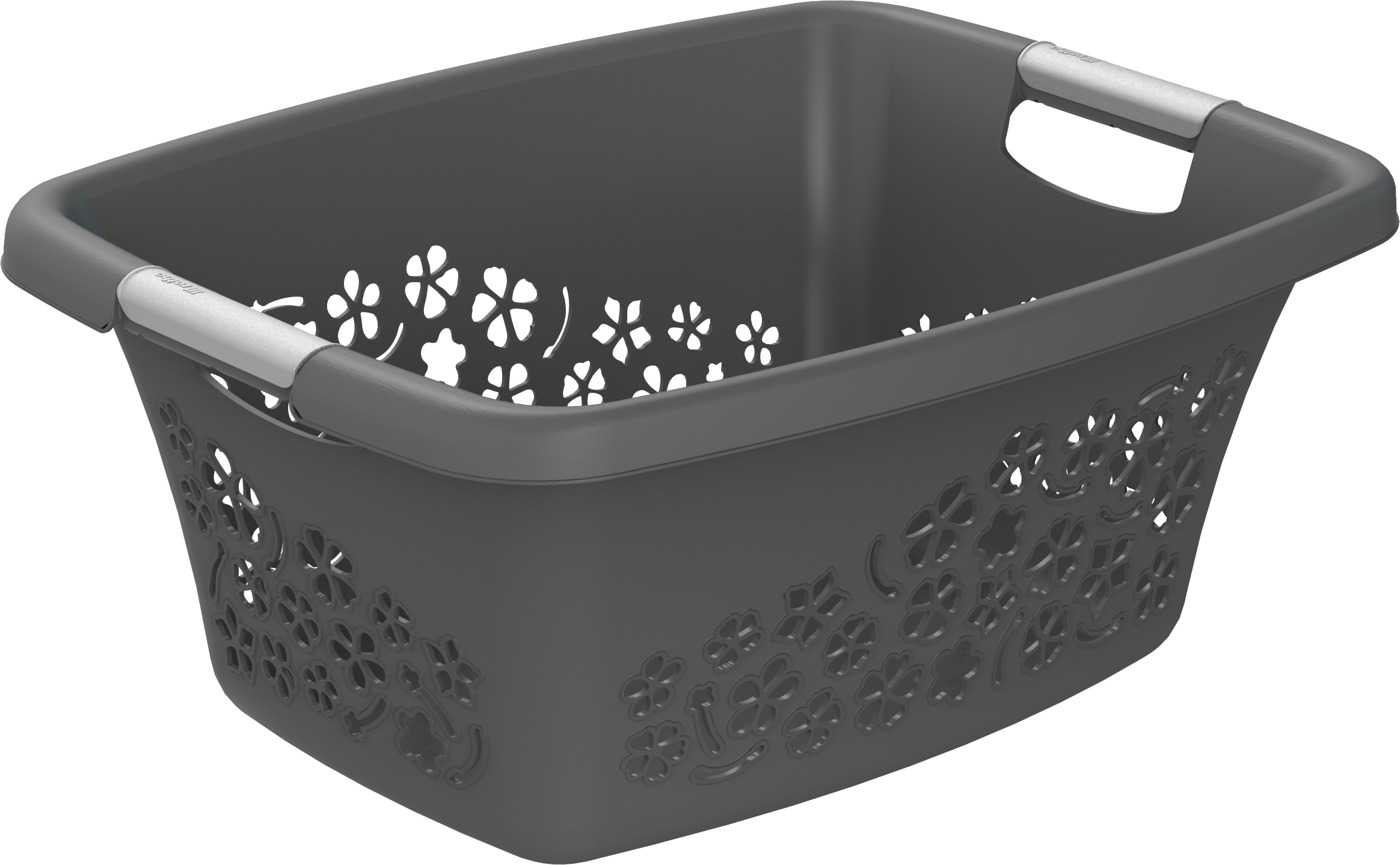 Rotho Wäschekorb Flowers 25L, anthrazit