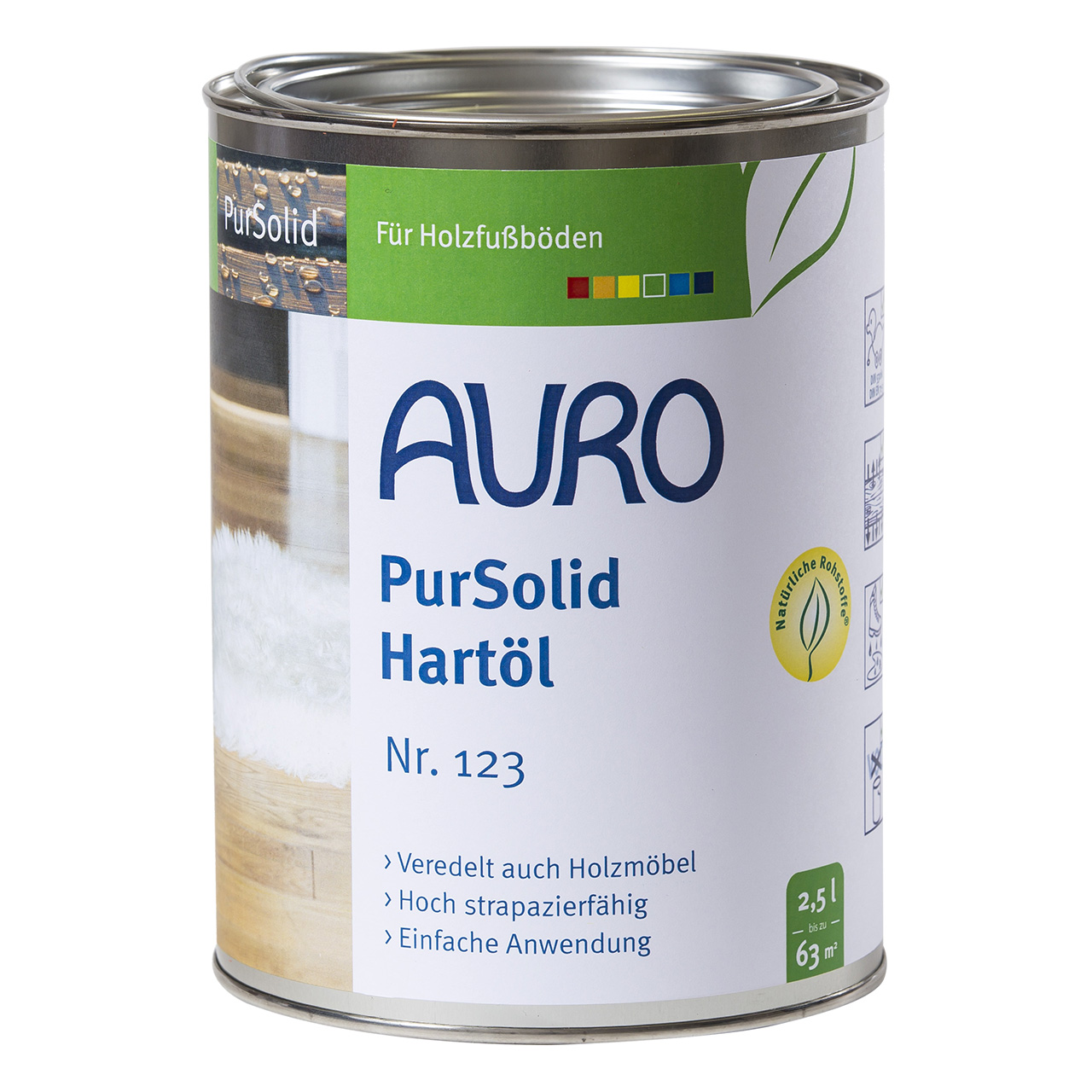 091539-AURO-Holz-Hart-l-PurSolid-2-5L Auro Holz-Hartöl pursolid Nr. 123, farblos, 2,5 l