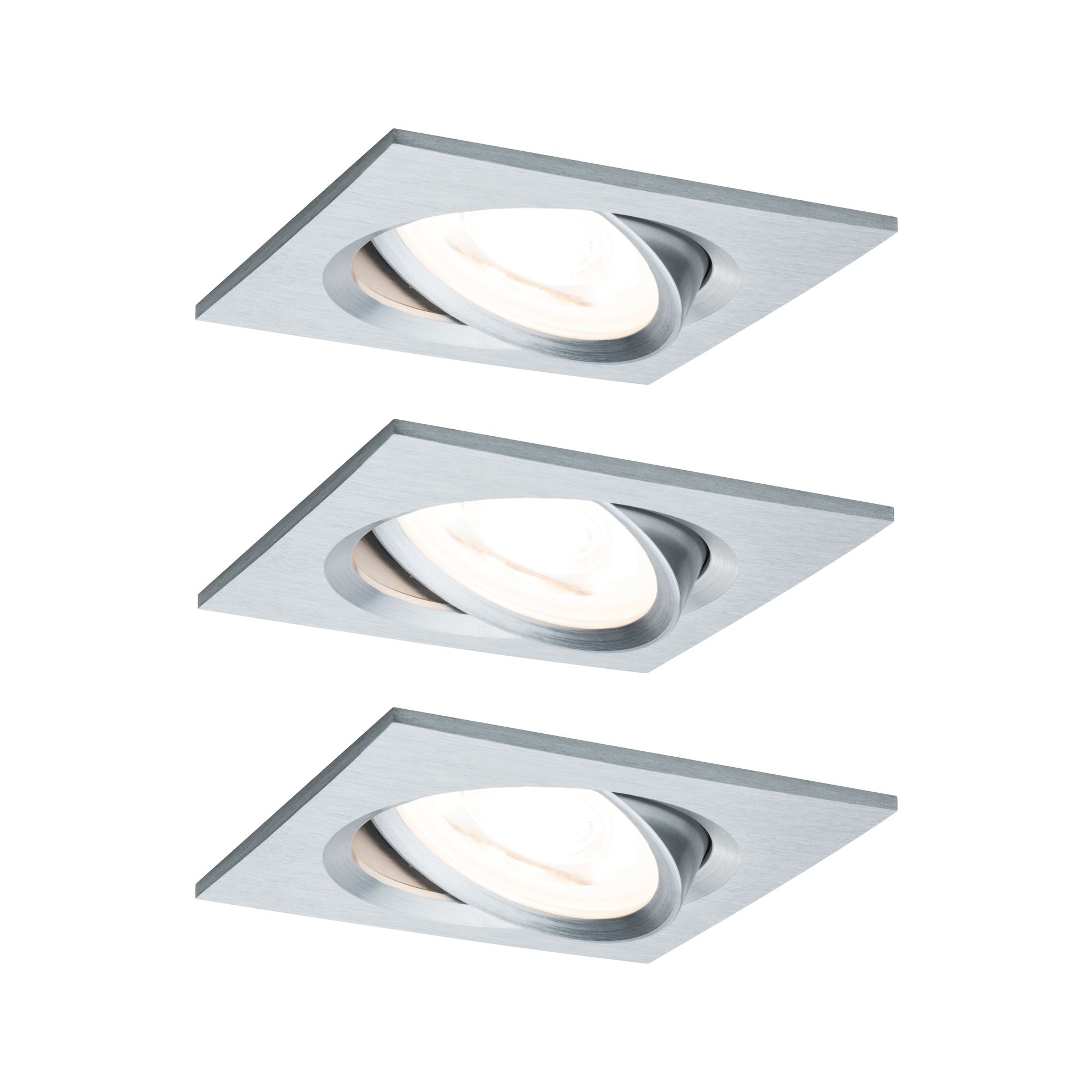 133513_93438fr01 PAULMANN EINBAULEUCHTE 3X6,5W 2700K SCHWENKBAR ECKIG ALU
