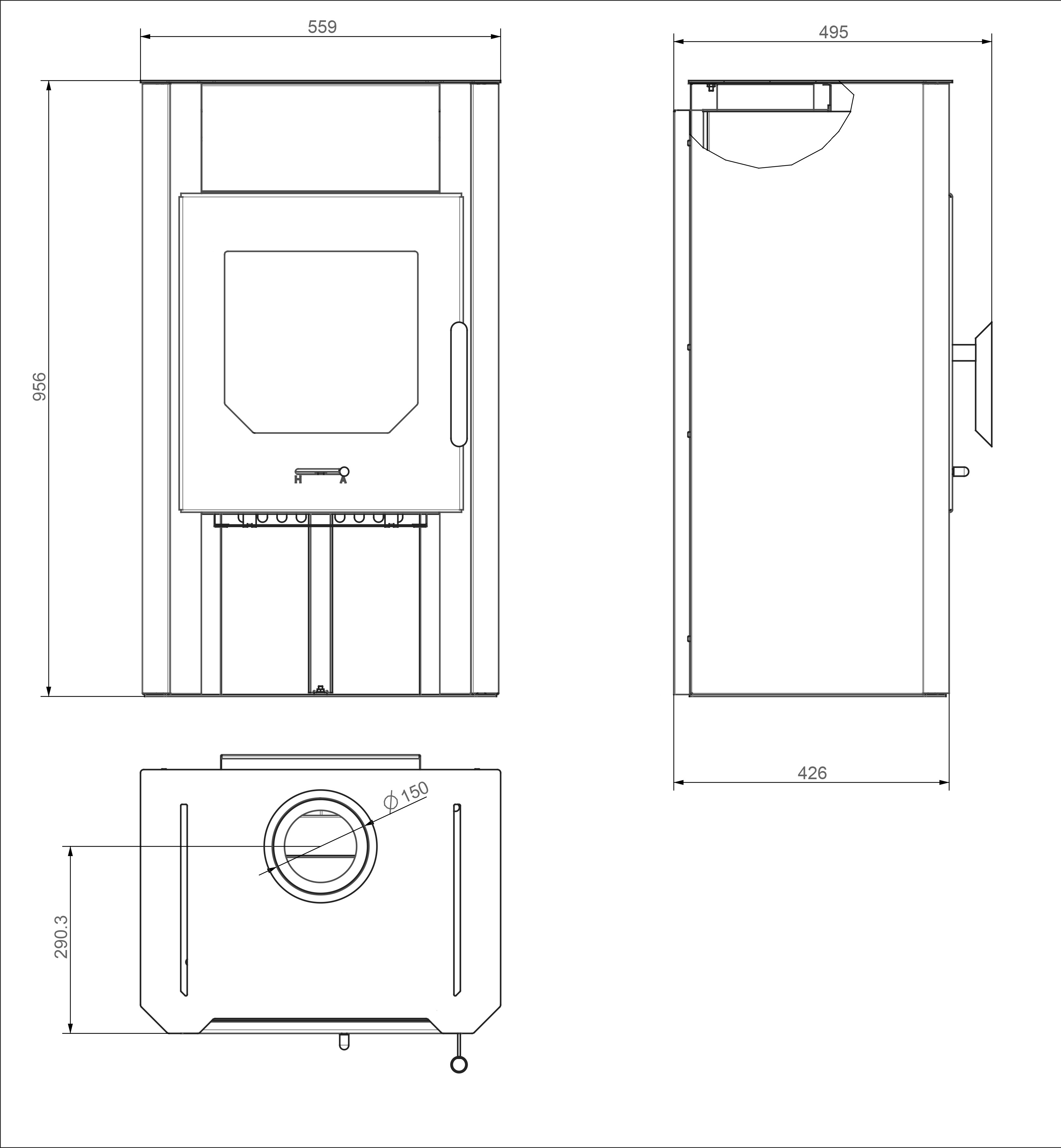 Wamsler Kaminofen Cube, Stahl