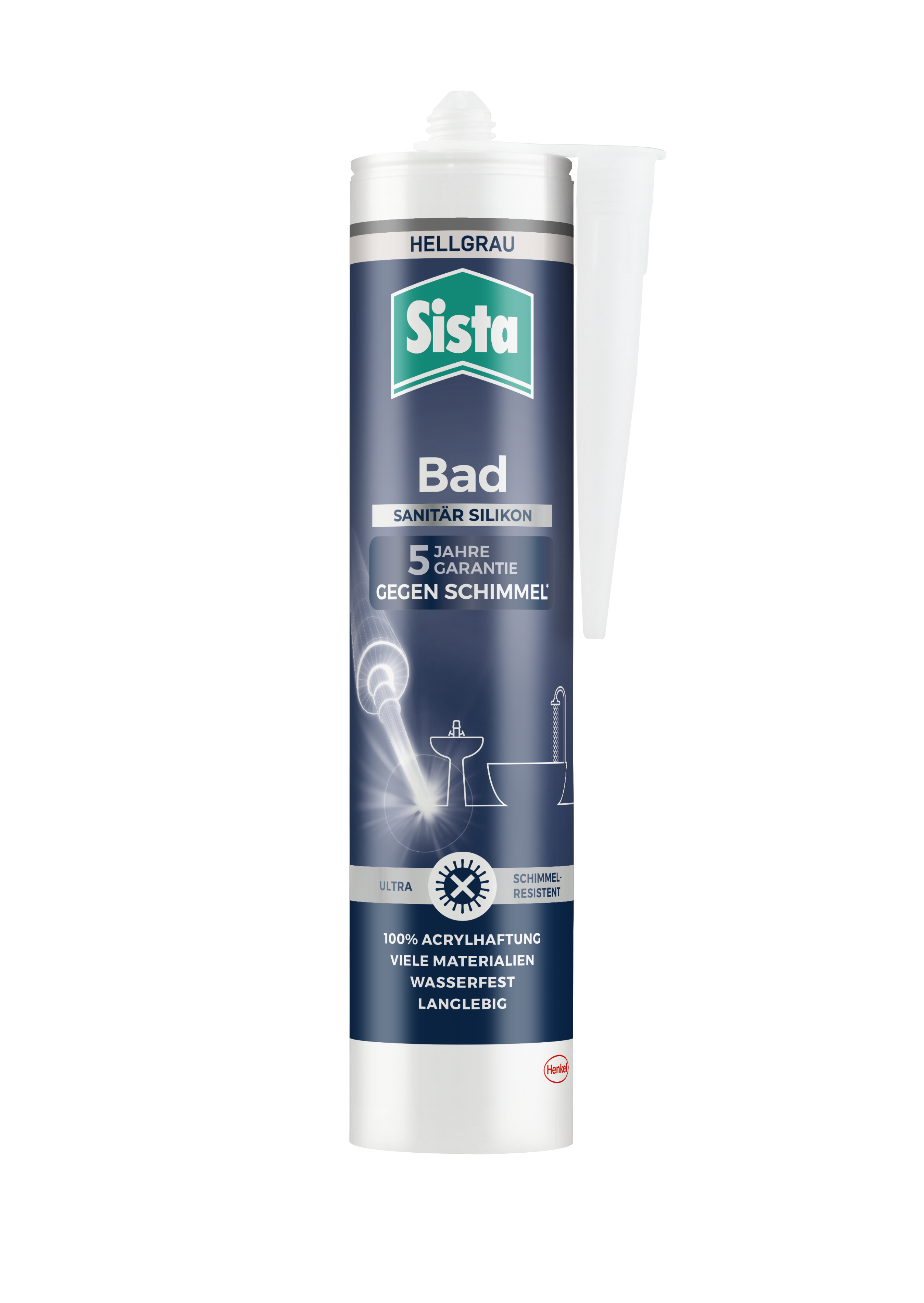 Sista Bad Schimmelblocker Silikon, silbergrau, 280 ml