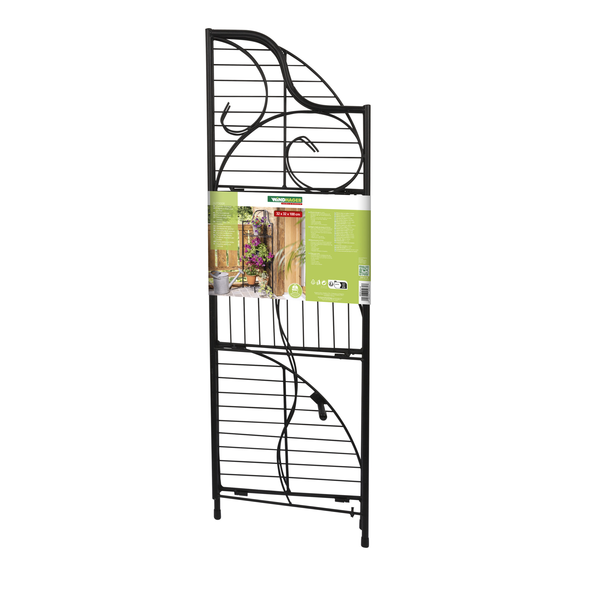 Windhager Pflanzen-Eckregal 3-stufig, 32x32x100 cm