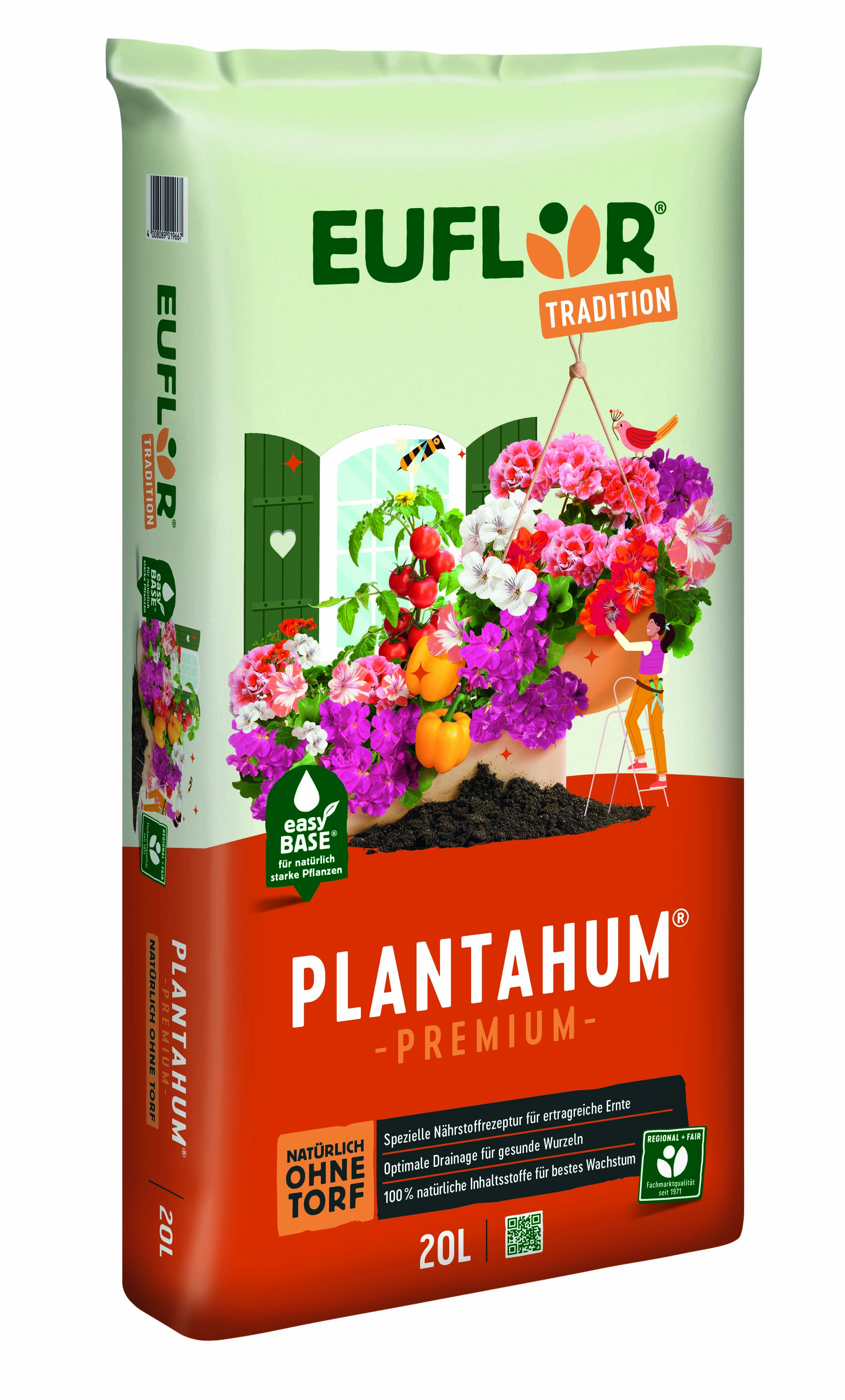 Euflor Tradition Plantahum Premium torffrei, 20l