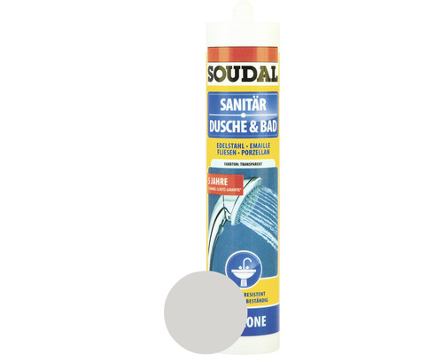 Soudal Dusche & Bad Silikon, silbergrau, 300 ml