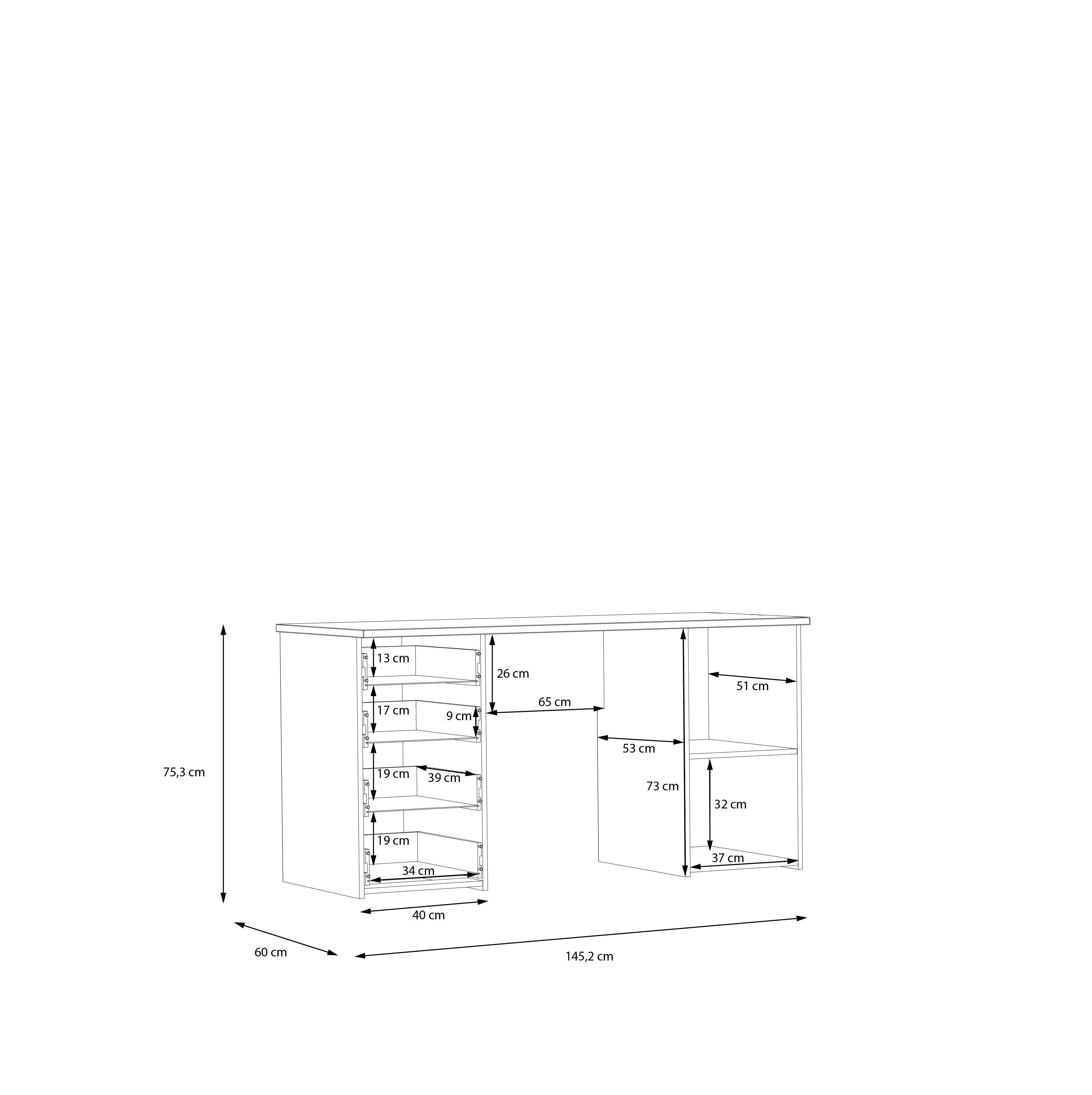Forte Schreibtisch GOLDSBORO Forte Schreibtisch GOLDSBORO