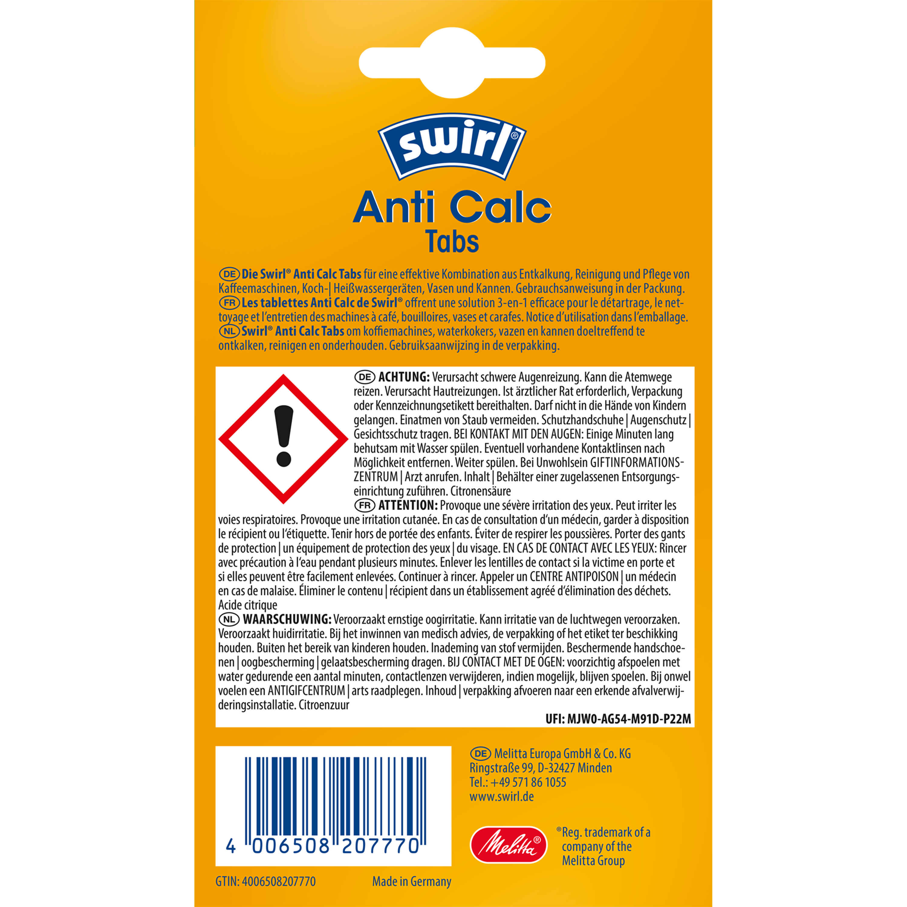 Swirl® Anti Calc Tablets 3 in 1 Swirl® Anti Calc Tablets 3 in 1