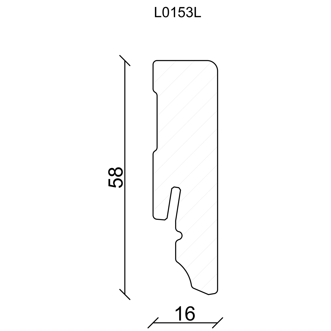 544318-Querschnitt Neuhofer Sockelleiste, Fichte/Kiefer weiß lackiert