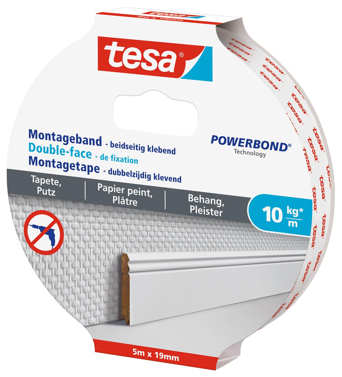 tesa_777430000000_LI406_right_pa tesa Montageband Tapete & Putz, 5 m x 19 mm